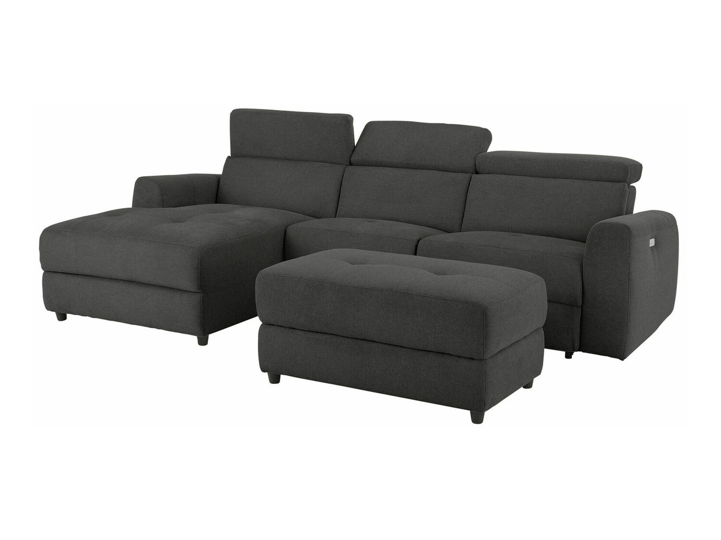 Minkštas kampas reglaineris Capena 3PL Ch.sofa elec. L- Anthr Fab. 64600549 (Kairinis)