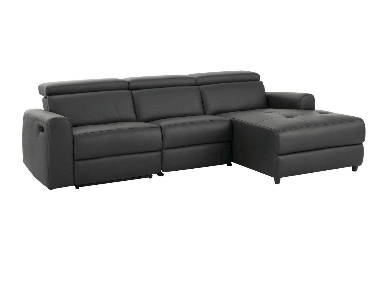 Minkštas kampas reglaineris Capena 3PL Ch.sofa R- Gr PU 64603440, Spalva: Tamsi pilka, Variantas: Dešininis