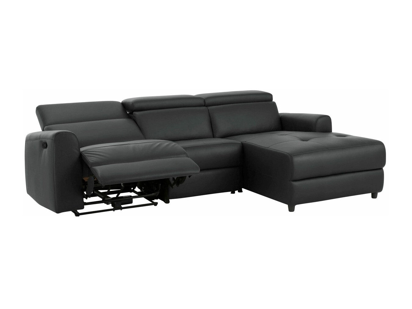 Minkštas kampas reglaineris Capena 3PL Ch.sofa R- Gr PU 64603440, Spalva: Tamsi pilka, Variantas: Dešininis