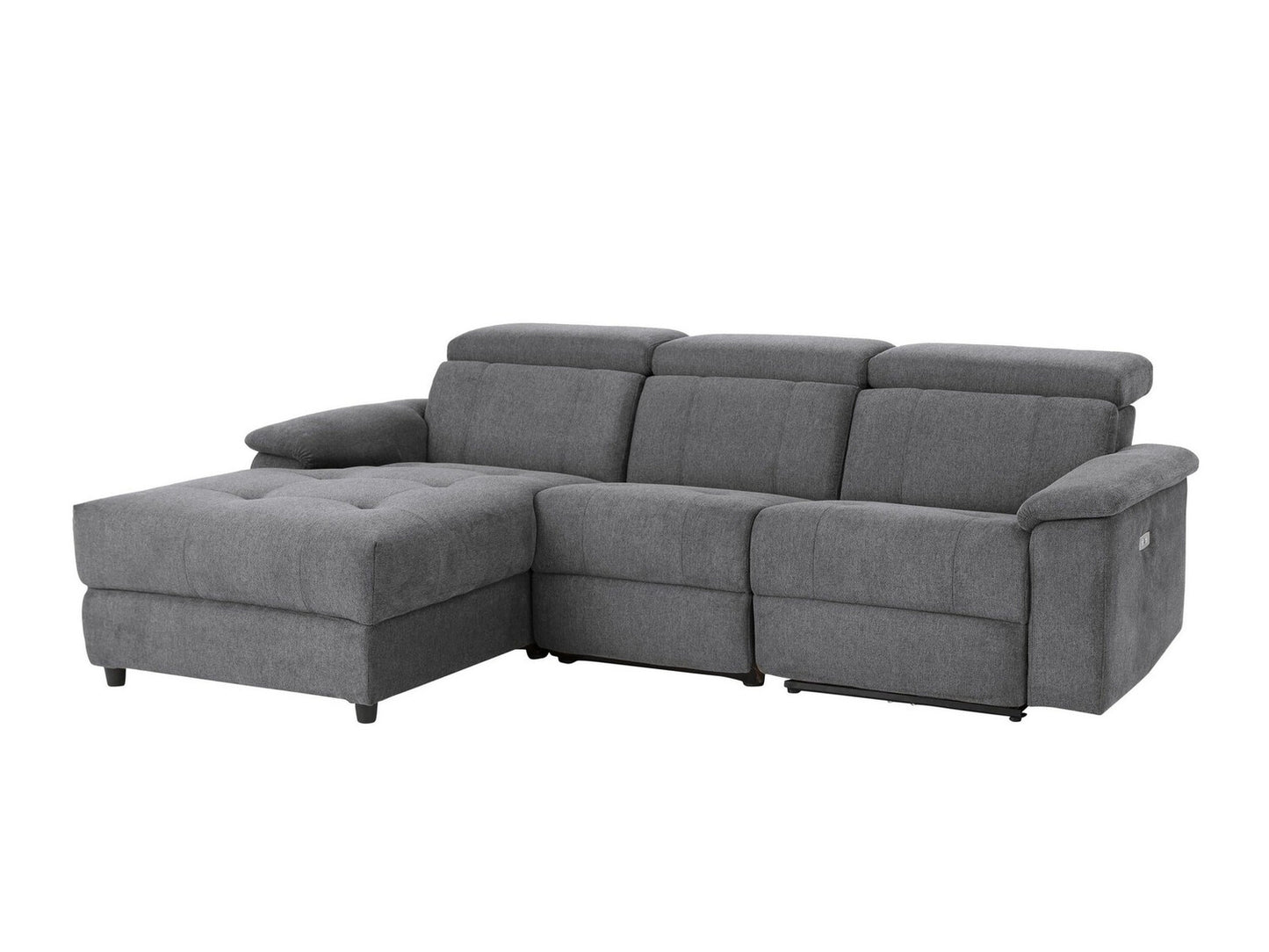 Minkštas kampas reglaineris Tanaro Ch.sofa 3PL L elektro -Anthr Fab 64700549 (Antracitas)