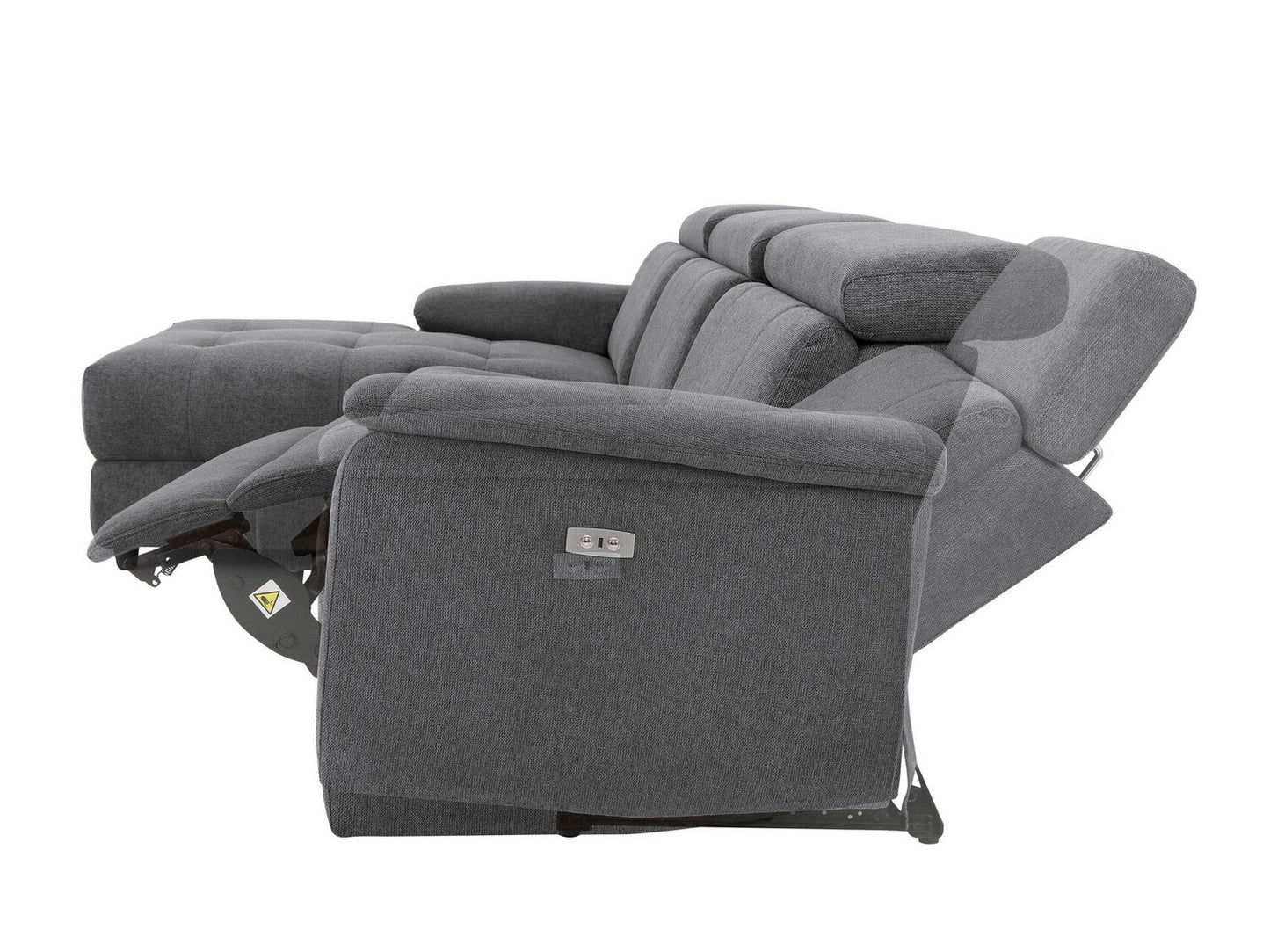 Minkštas kampas reglaineris Tanaro Ch.sofa 3PL L elektro -Anthr Fab 64700549 (Antracitas)