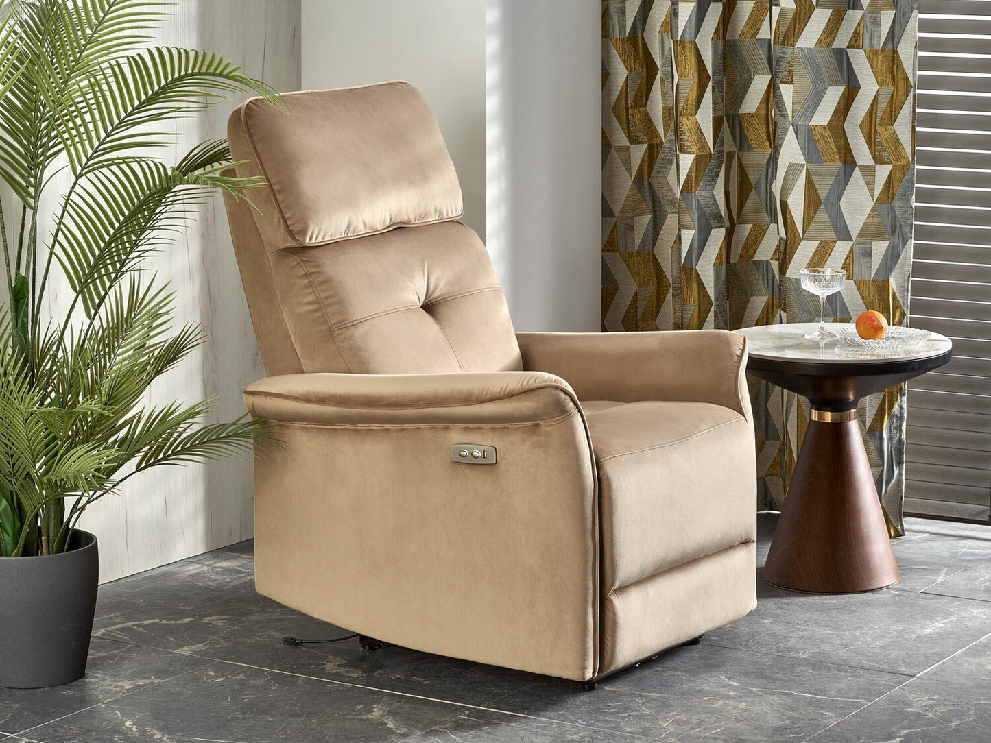 Fotelis reglaineris SEMIR leisure kėdė, smėlio V-CH-SEMIR-FOT-BEŻOWY Spalva: Beige