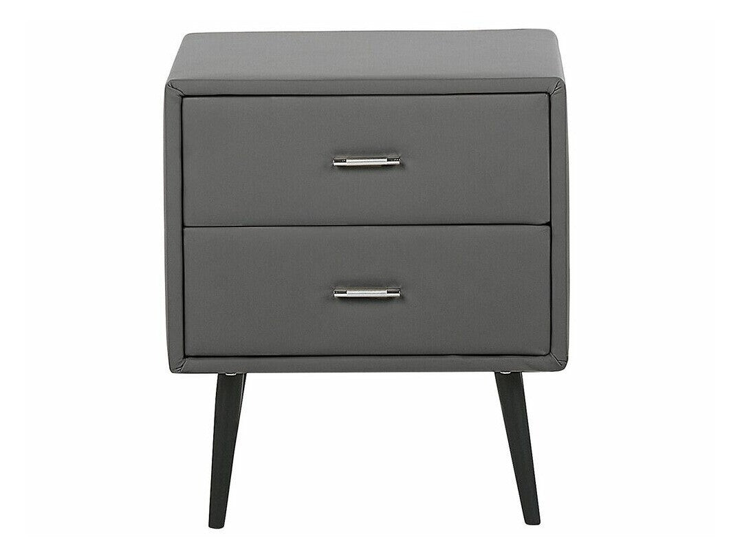 Naktinis staliukas 2 Stalčius Faux Oda Lovoside Stalas Pilka ESSONNE 204984 Spalva: Pilka + Juoda