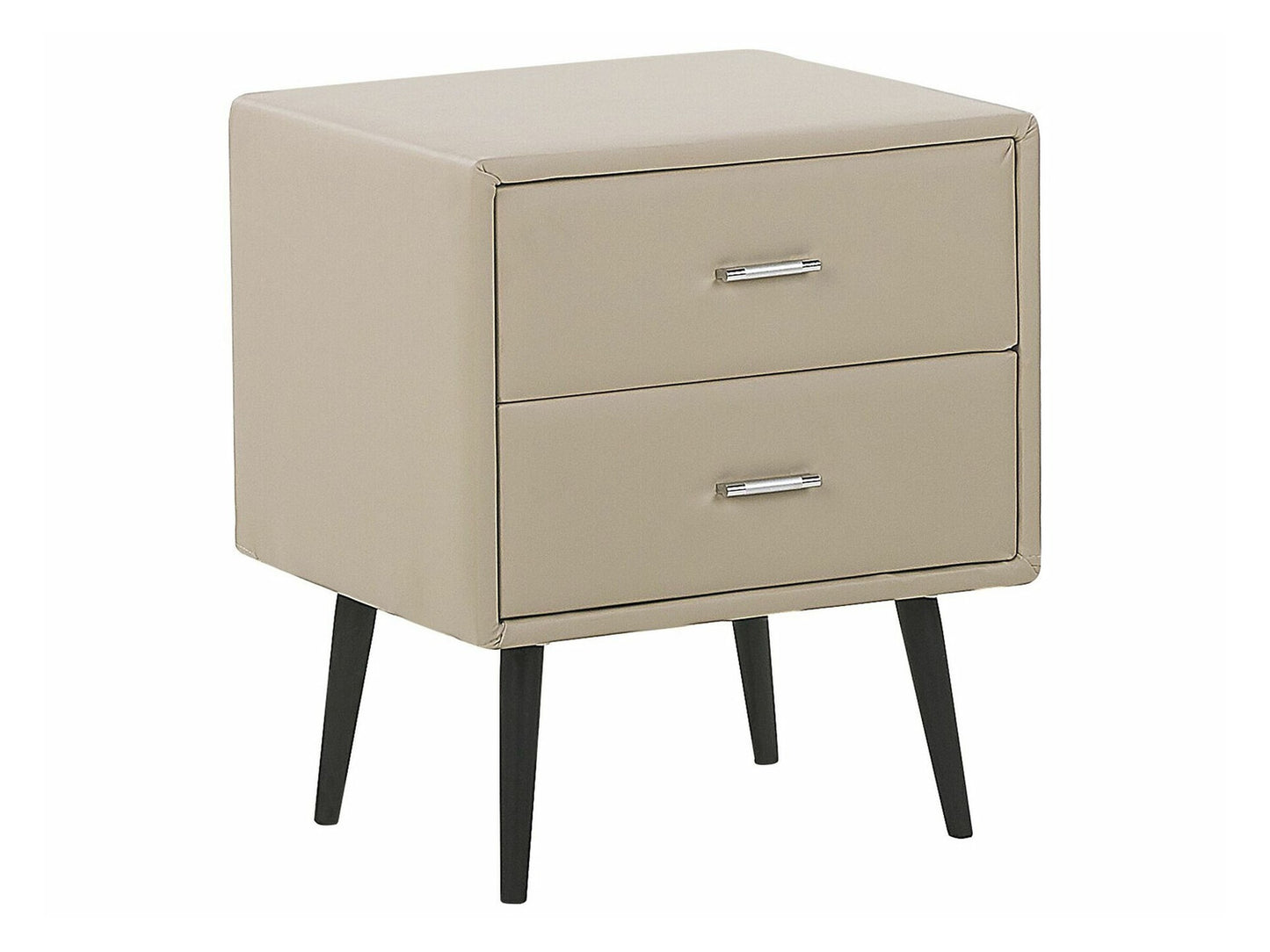 Naktinis staliukas 2 Stalčius Faux Oda Lovoside Stalas Beige ESSONNE 204983 Spalva: Beige + Juoda