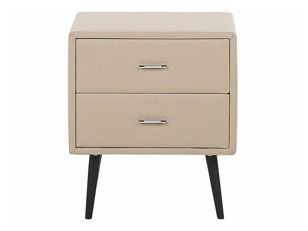 Naktinis staliukas 2 Stalčius Faux Oda Lovoside Stalas Beige ESSONNE 204983 Spalva: Beige + Juoda