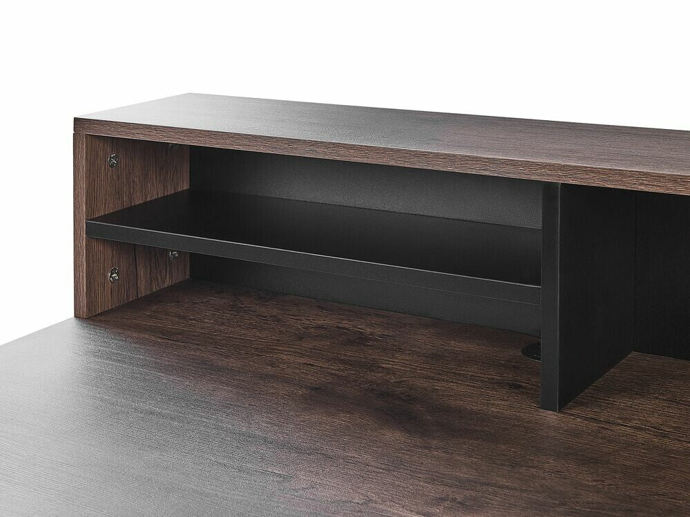 Darbo stalas Home Office Darbo stalas with Lentynos 100 x 50 cm Tamsi Medis HARISON 206497