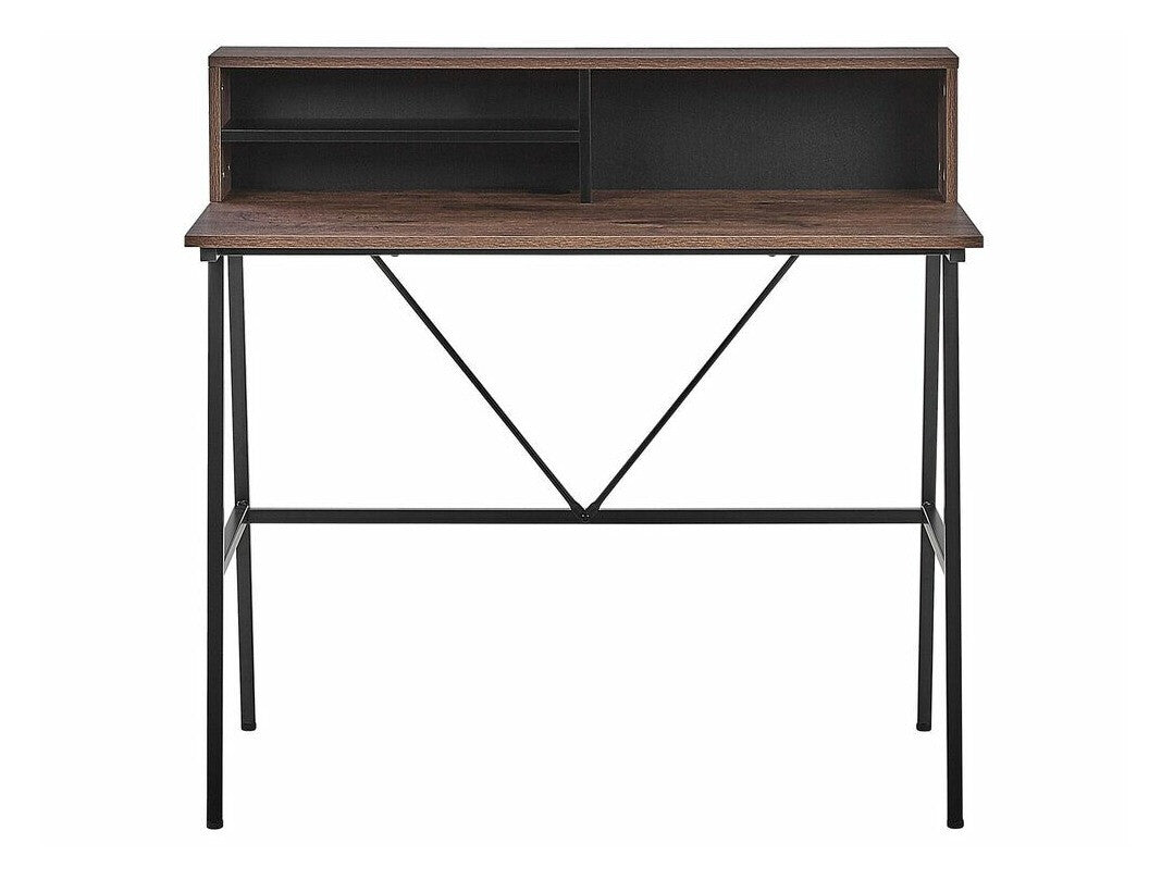 Darbo stalas Home Office Darbo stalas with Lentynos 100 x 50 cm Tamsi Medis HARISON 206497