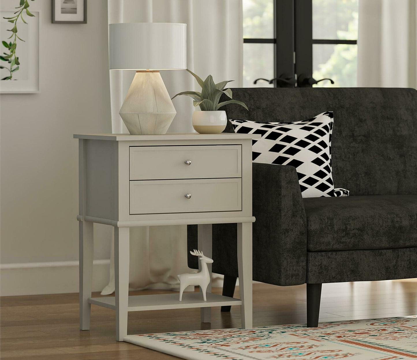 Šoninis staliukas Franklin Accent Stalas With 2 Stalčiai 5062319COM, Spalva: Taupe