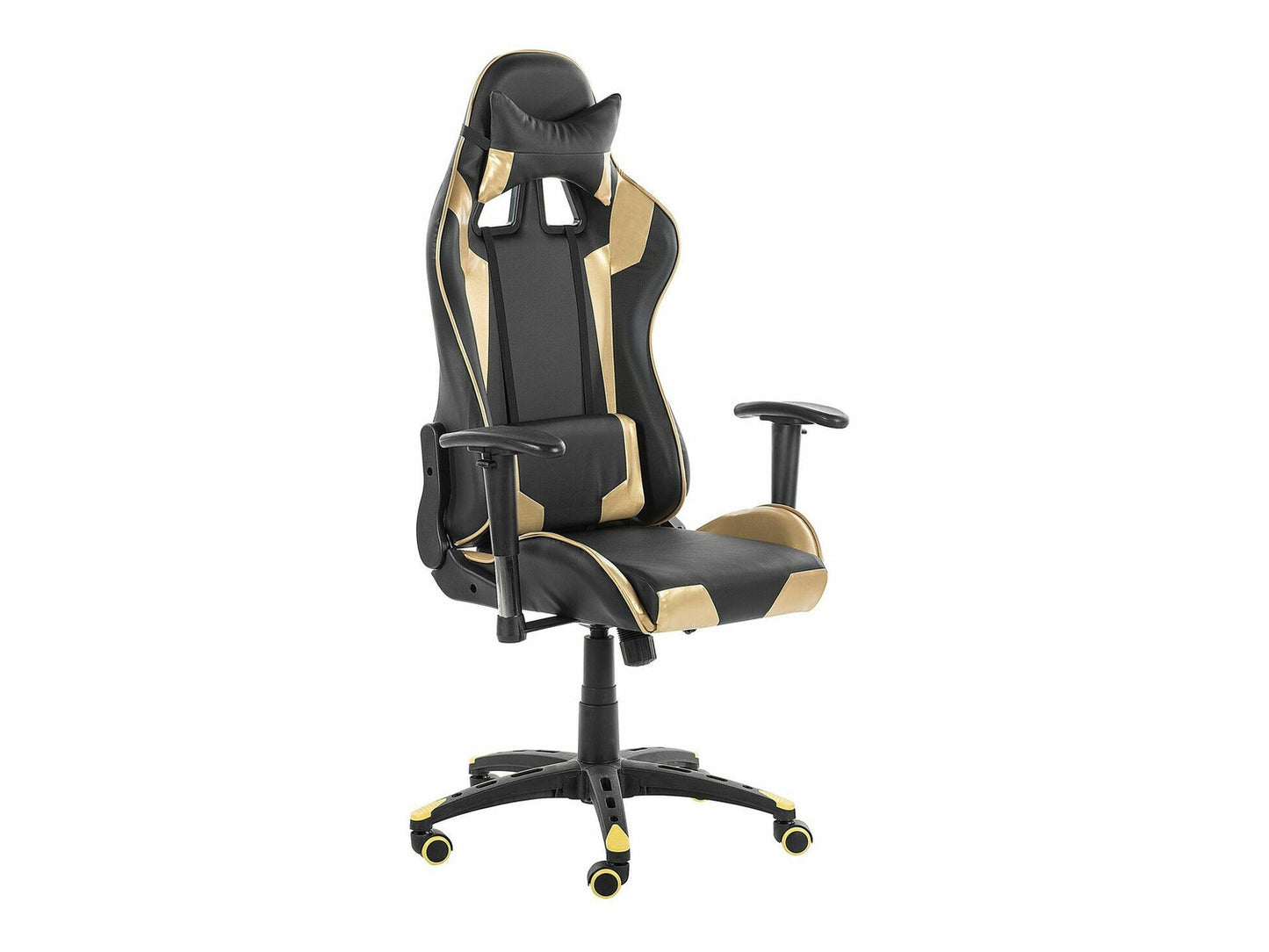Žaidimų kėdė Gaming Kėdė Juoda and Auksas KNIGHT 170987 (Juoda + Auksinė)