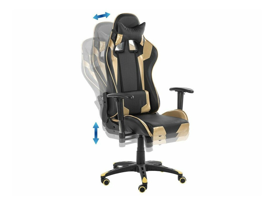 Žaidimų kėdė Gaming Kėdė Juoda and Auksas KNIGHT 170987 (Juoda + Auksinė)