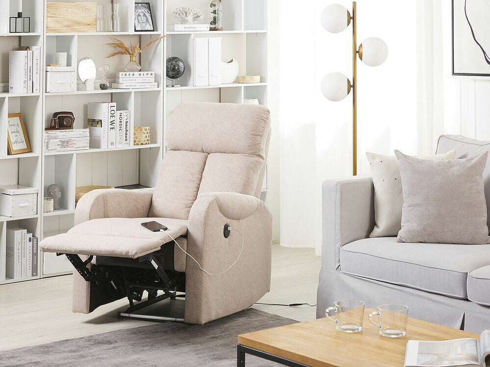 Fotelis reglaineris LED Reglaineris Kėdė with USB Port Beige SOMERO 237300 (Beige)