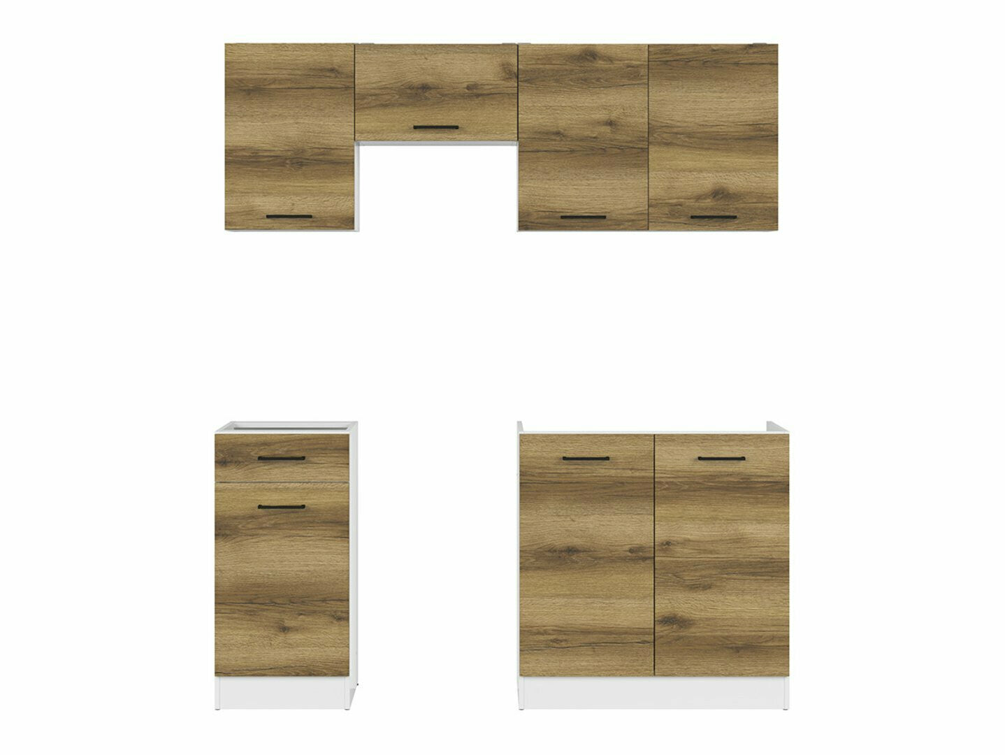 Virtuvės komplektas Junona Line K24-JUNONA_MODUL_WER_2/170_BBL-BI/DDJ (Delano ąžuolas)