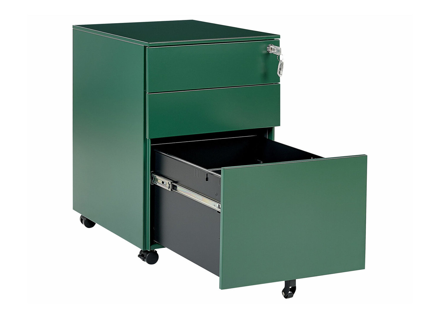 Stalčių blokas 3 Stalčius Metalas Storage Spintelė Žalia CAMI 359268 Spalva: Žalia