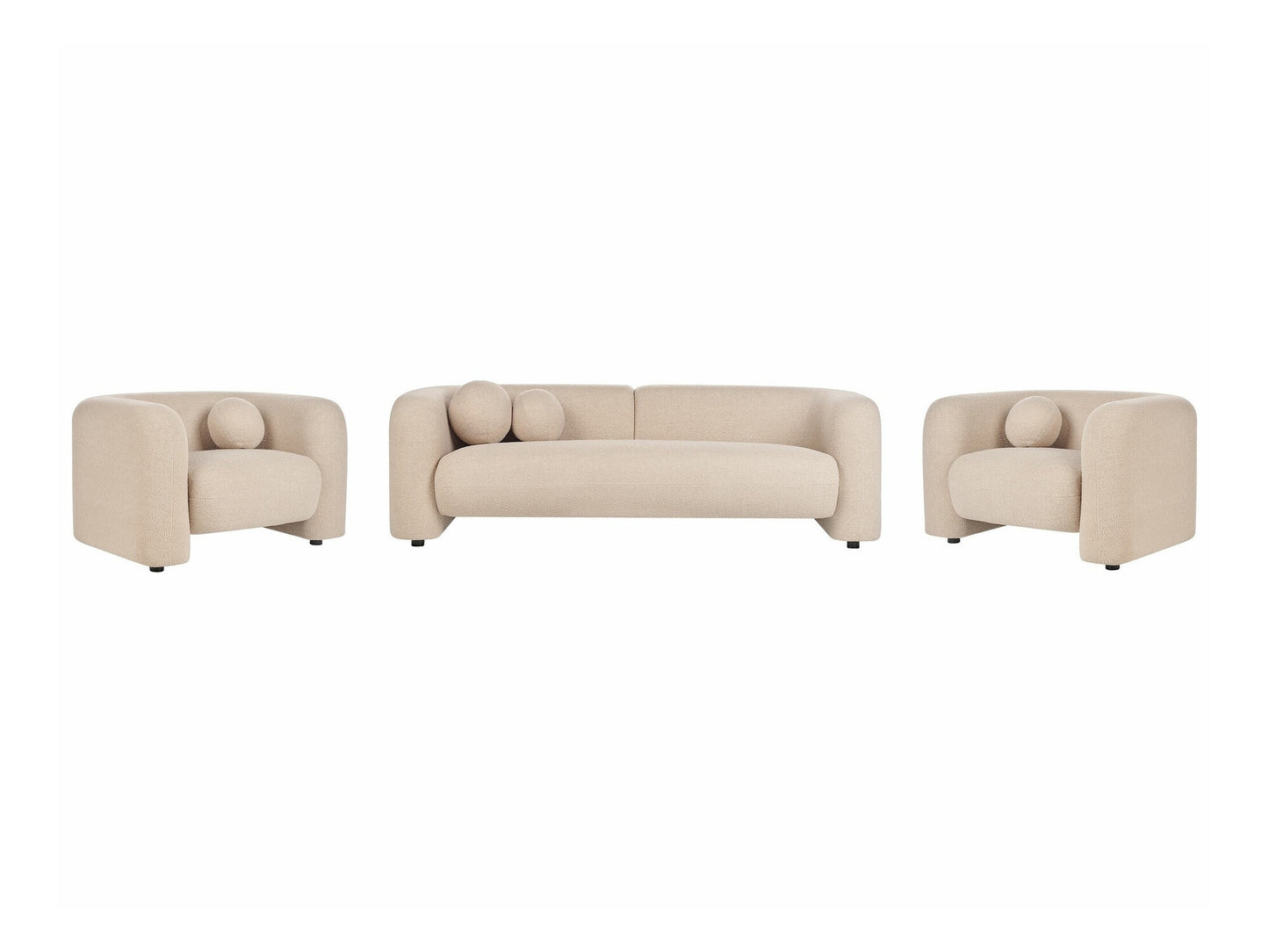 Minkštų baldų komplektas 5 Seater Boucle Living Room Komplektas Beige LEIREN 507642