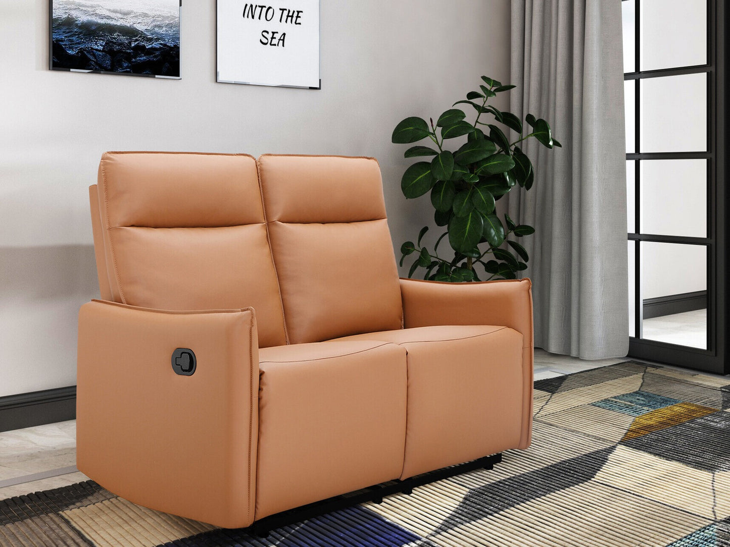 Sofa reglaineris Lugo Sofa with 2 Seats with Rankinis Function in Konjakas PU 12671039 (Ruda)