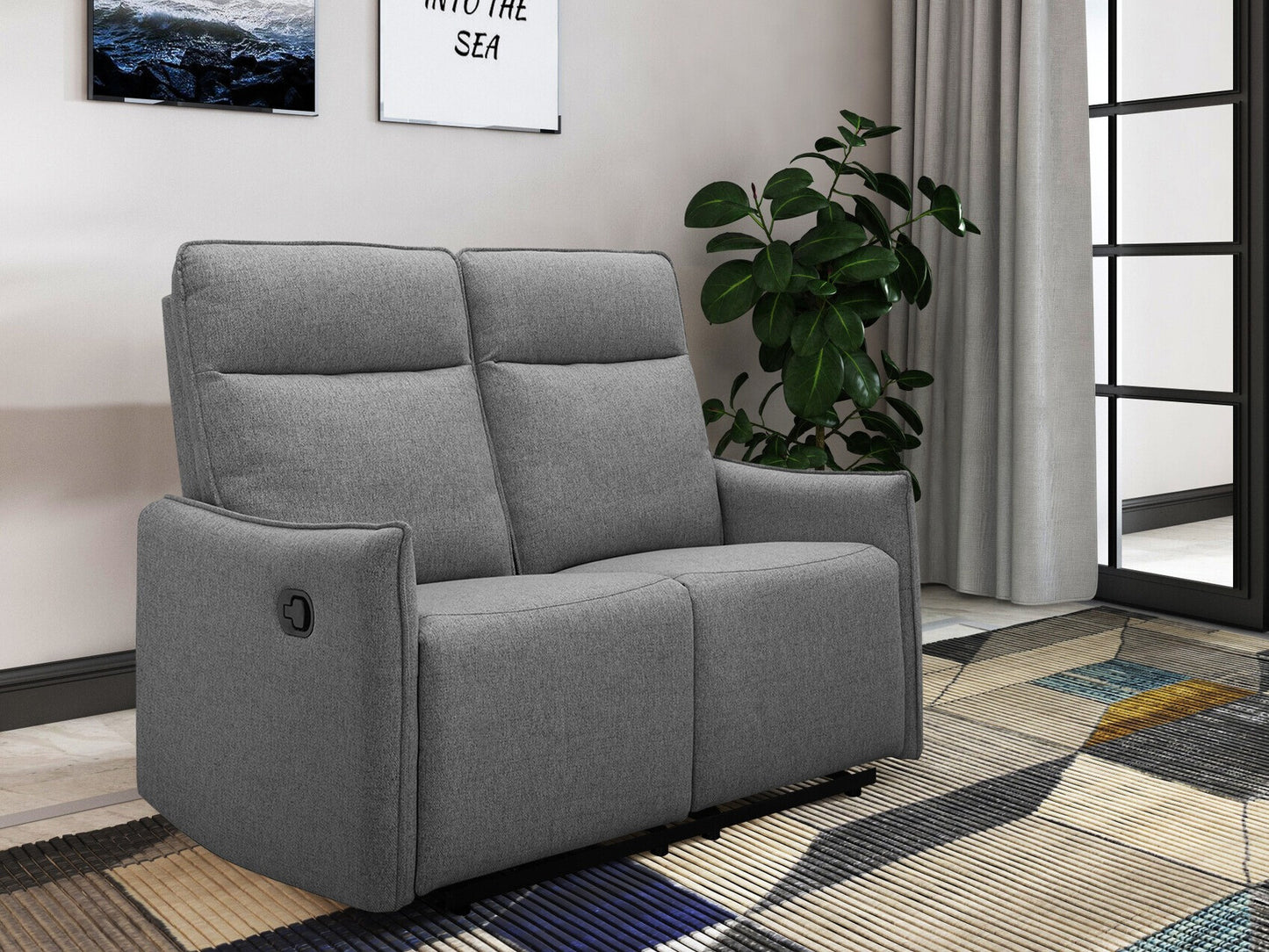 Sofa reglaineris Lugo Sofa with 2 Seats with Rankinis Function in Anthracit Gobelenas 12671088 (Antracitas)