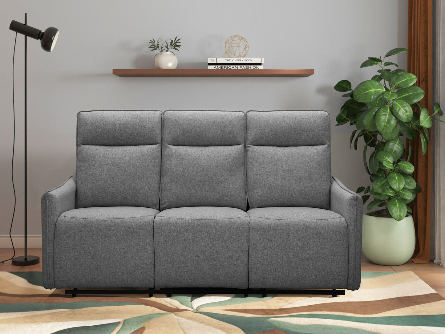 Sofa reglaineris Lugo Sofa with 3 Seats with Rankinis Function in Antracitas Gobelenas 12661088 (Antracitas)