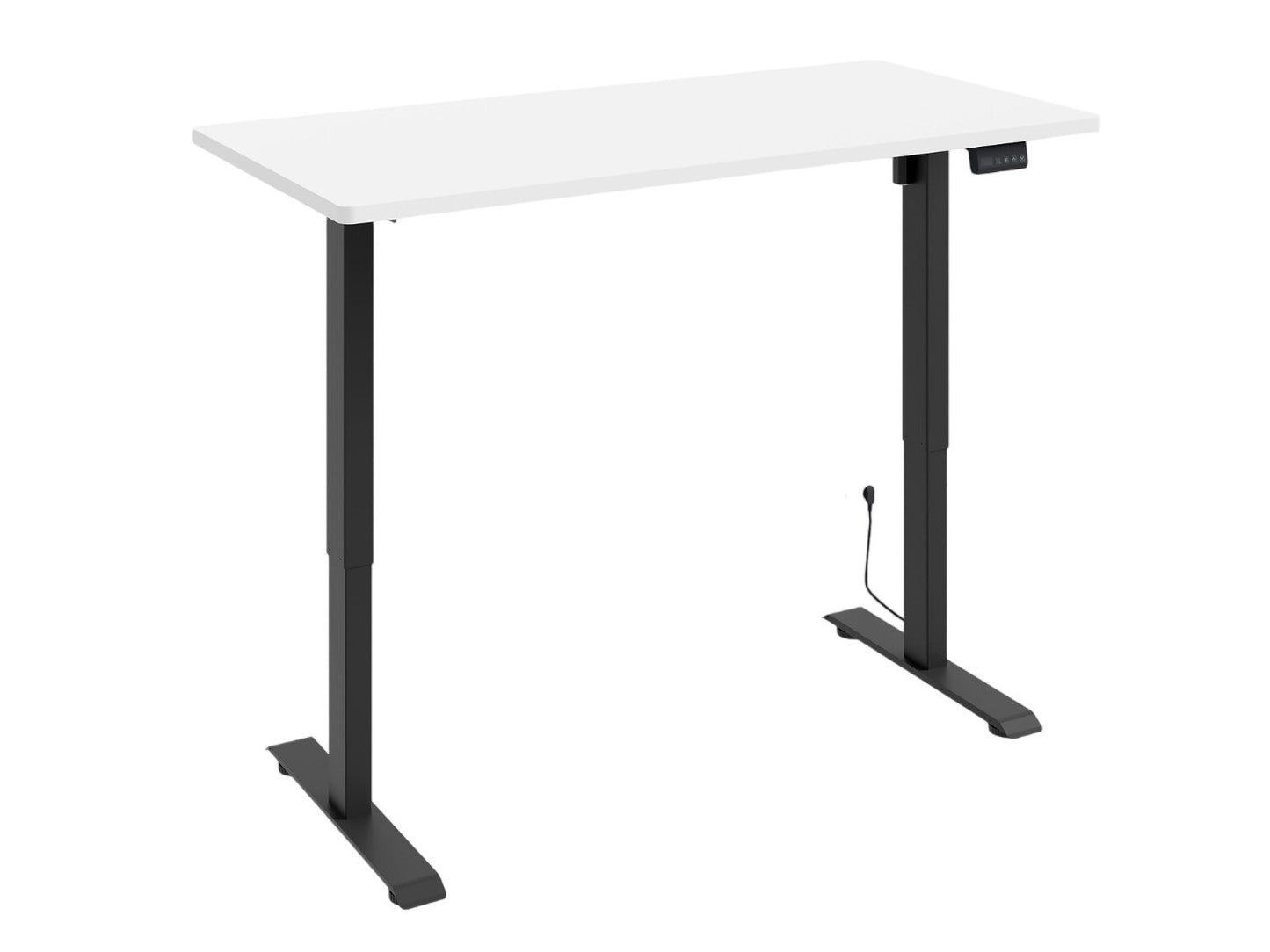Reguliuojamo aukščio darbo stalas BIMOTION 140x70, Kojų spalva: Juoda, Stalviršio spalva: Balta