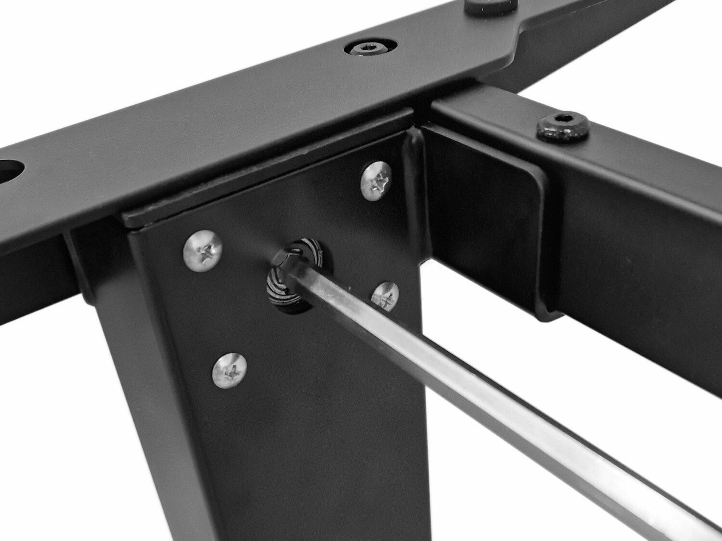 Reguliuojamo aukščio darbo stalas BIMOTION 140x70, Kojų spalva: Juoda, Stalviršio spalva: Balta