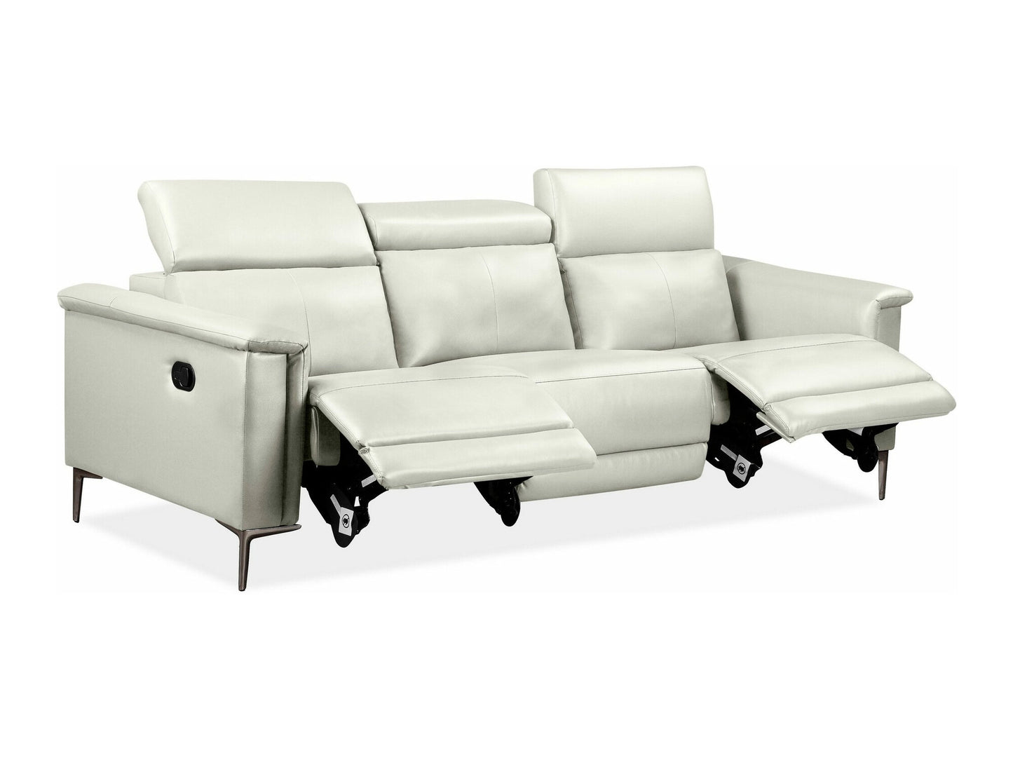 Sofa reglaineris Lund Sofa 3 Seater with 2 Rankinis Reglaineris in Kreminė PU 12081040 (Kreminė)