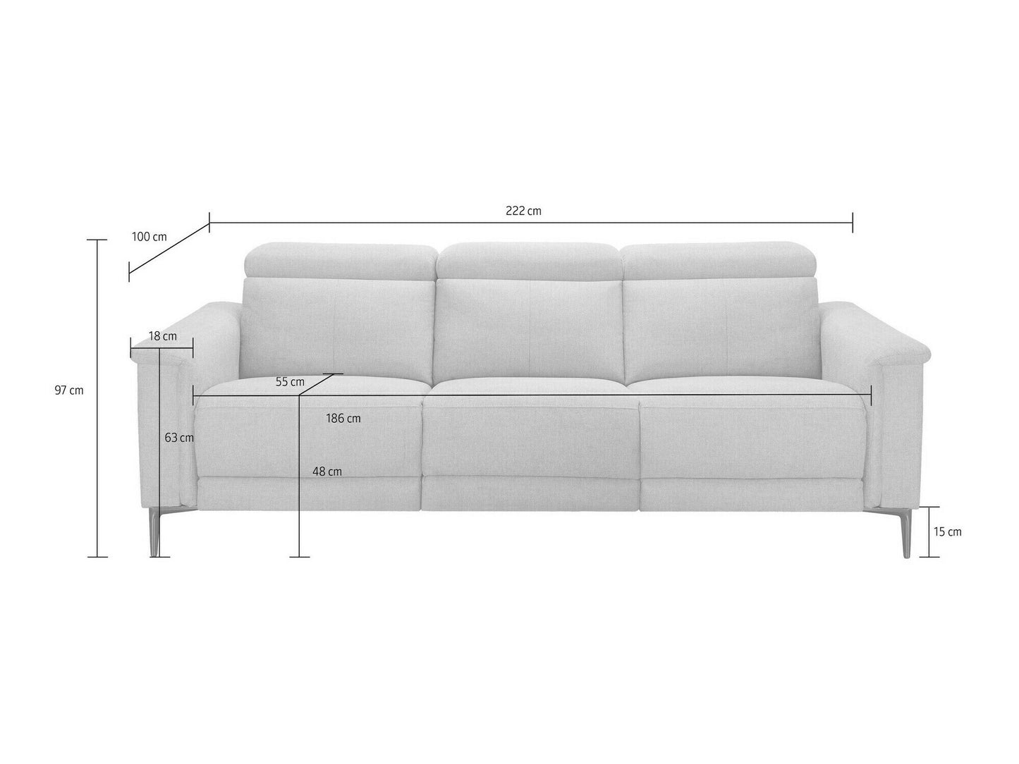 Sofa reglaineris Lund Sofa 3 Seater with 2 Rankinis Reglaineris in Tamsi Žalia Gobelenas 12081496 (Tamsi žalia)