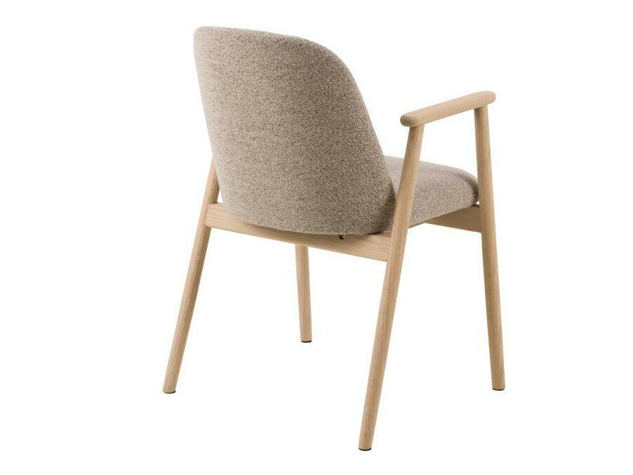 Kėdė Leo dining kėdė with armrest smėlio 0000107276 (Beige + Šviesus medis)