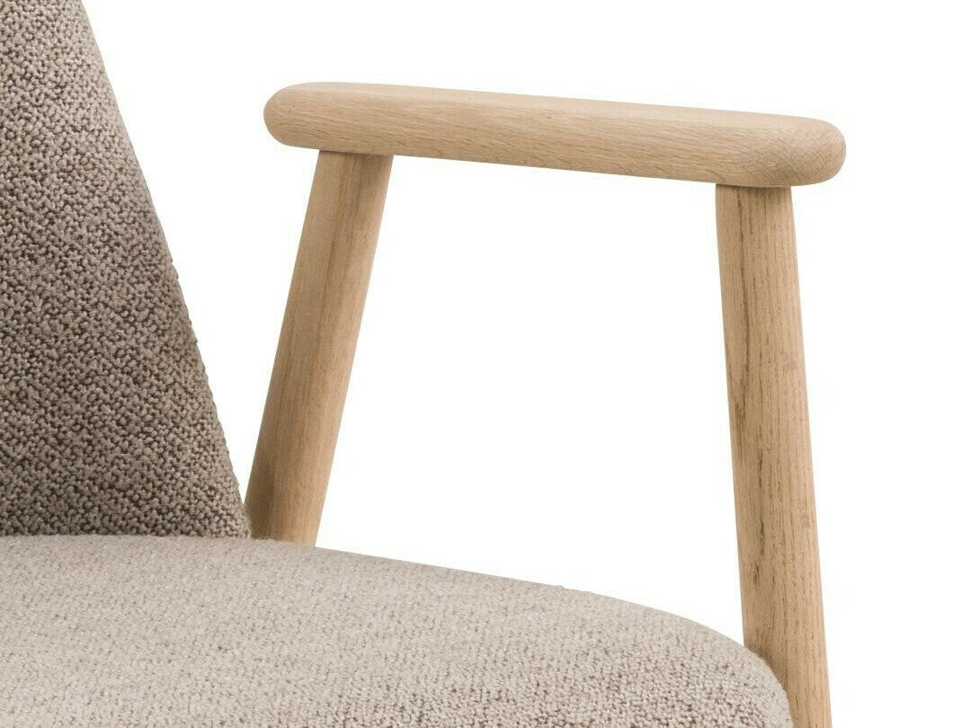 Kėdė Leo dining kėdė with armrest smėlio 0000107276 (Beige + Šviesus medis)
