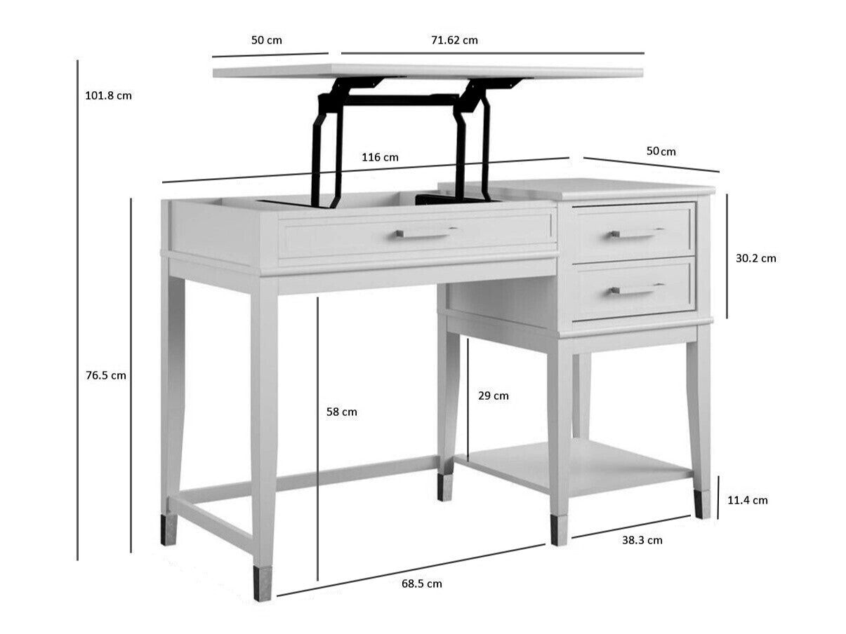 Darbo stalas Cosmoliving Westerleigh Lift Darbo stalas Grafitas, Pale Žalia 5228811COM (Šviesi žalia)