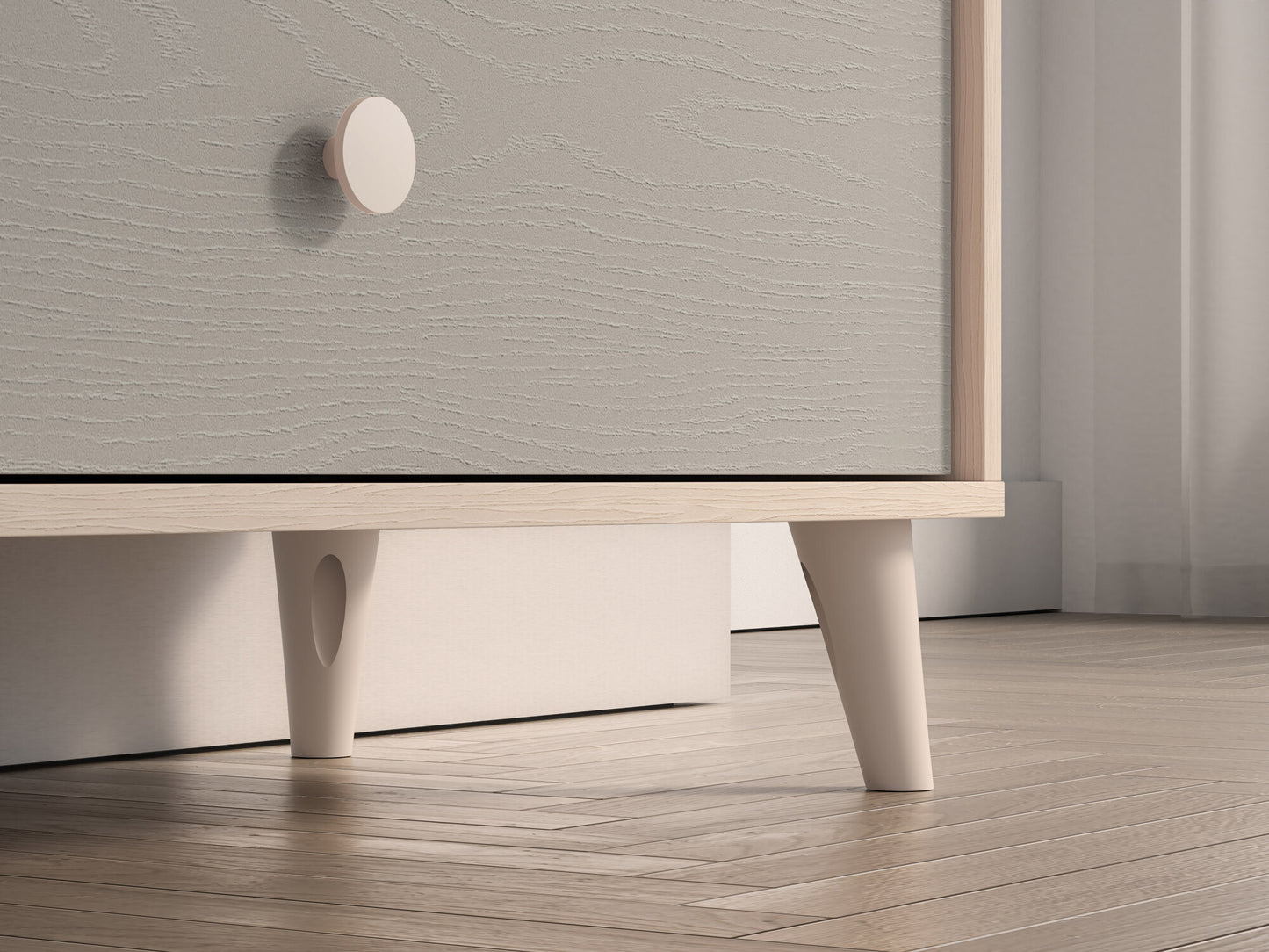 Komoda Mevel 06 Desert sand/palladium grey - 3S chest of drawers