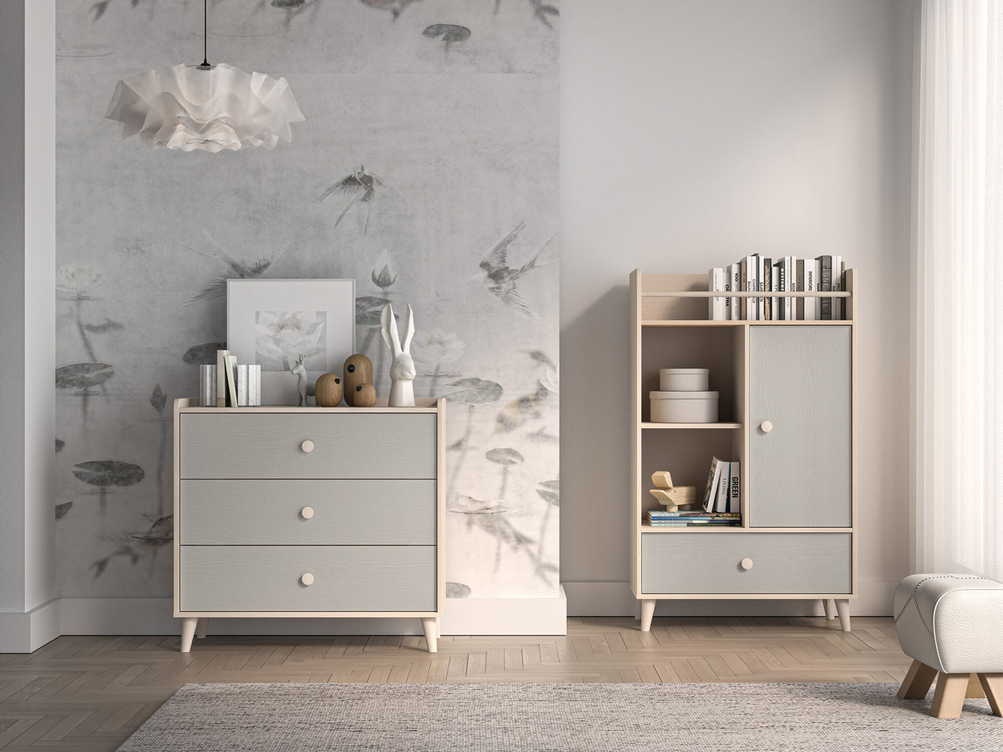 Komoda Mevel 06 Desert sand/palladium grey - 3S chest of drawers
