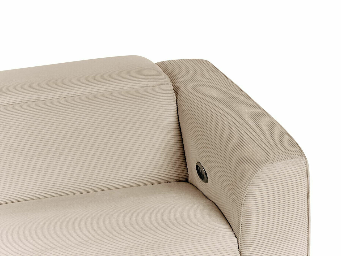 Sofa reglaineris 2 Seater Corduroy Elektrinis Reglaineris Sofa with USB Port ULVEN Sand Beige 468194 (Šviesi ruda)