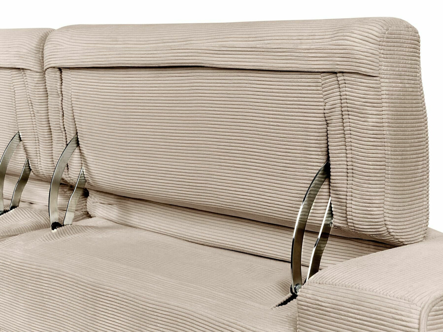 Sofa reglaineris 2 Seater Corduroy Elektrinis Reglaineris Sofa with USB Port ULVEN Sand Beige 468194 (Šviesi ruda)