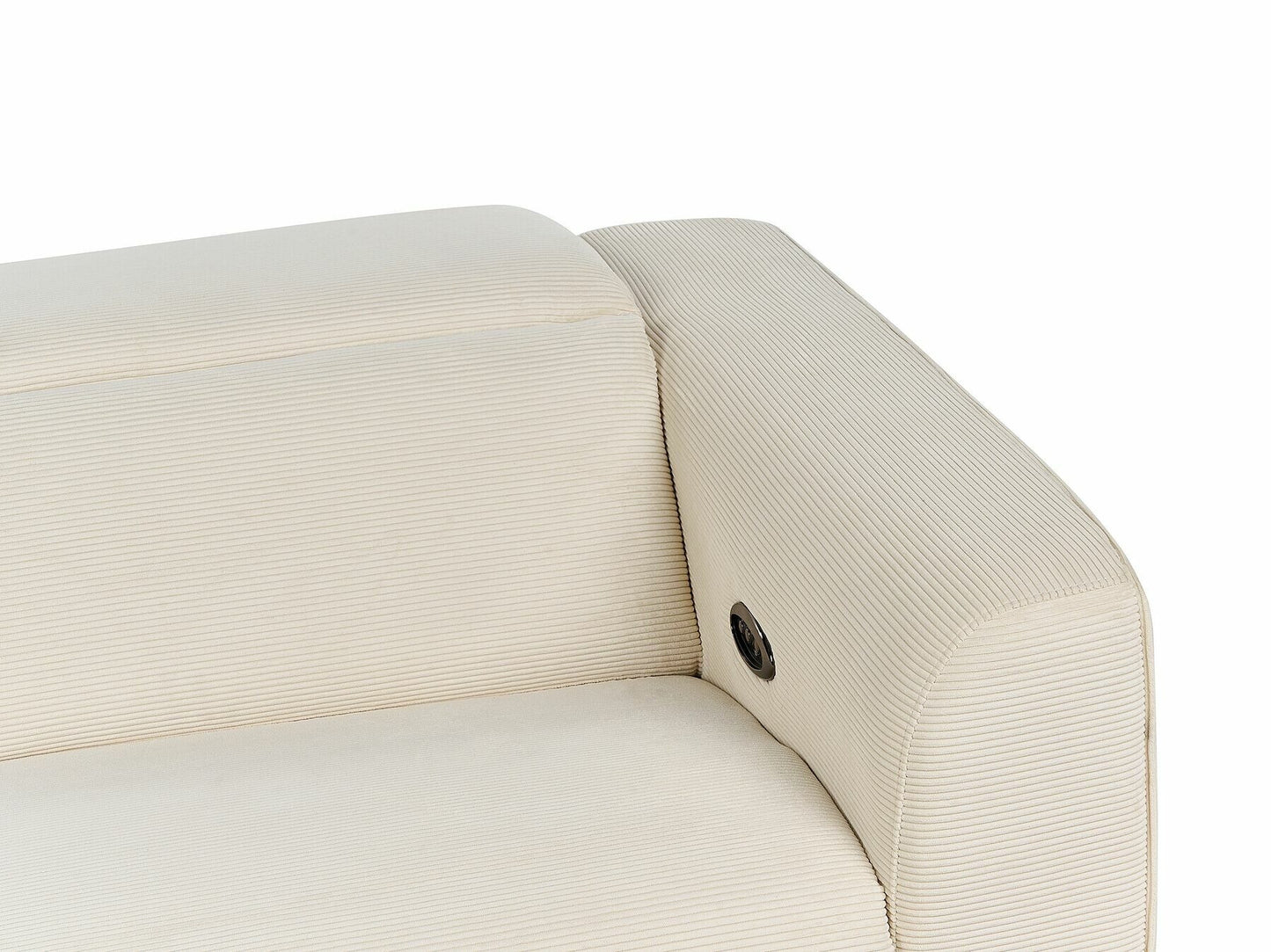 Sofa reglaineris 2 Seater Corduroy Elektrinis Reglaineris Sofa with USB Port ULVEN Beige 468213 (Beige)