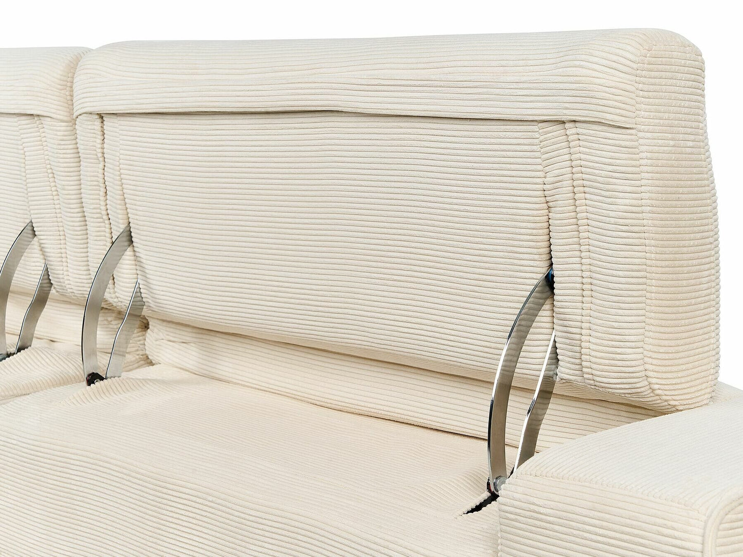 Sofa reglaineris 2 Seater Corduroy Elektrinis Reglaineris Sofa with USB Port ULVEN Beige 468213 (Beige)