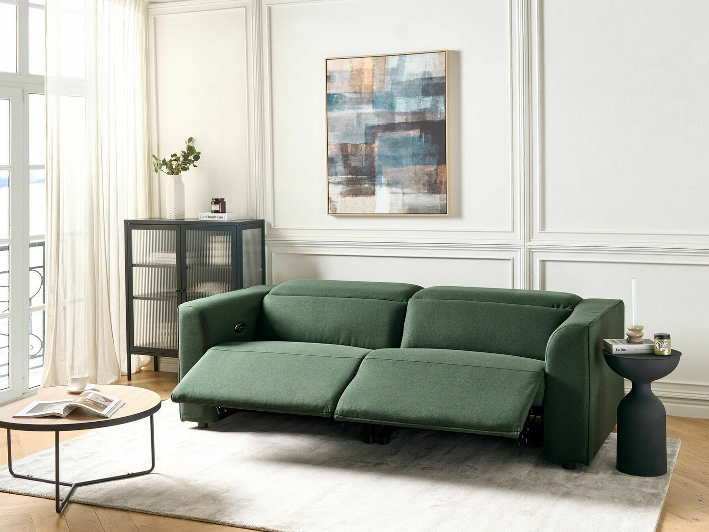 Sofa reglaineris Gobelenas Elektrinis Reglaineris Sofa with USB Port ULVEN Žalia 456713 (Žalia)