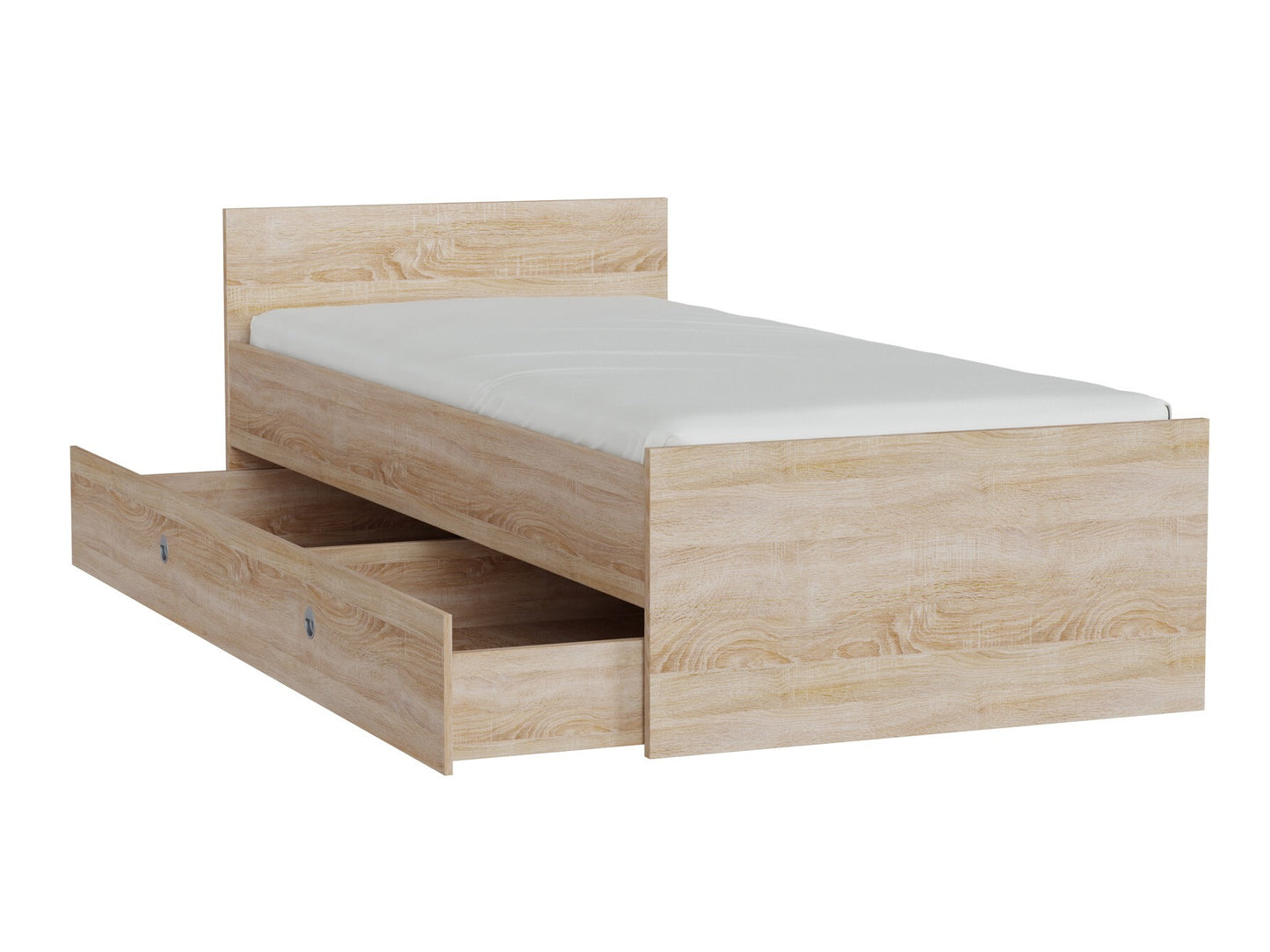 Lova Nepo Plus LOZ/90 / 120, Spalva: Sonomos ąžuolas, Miegamoji dalis: 90 x 200 cm, Patalynės dėžė: Yra Sonomos ąžuolas