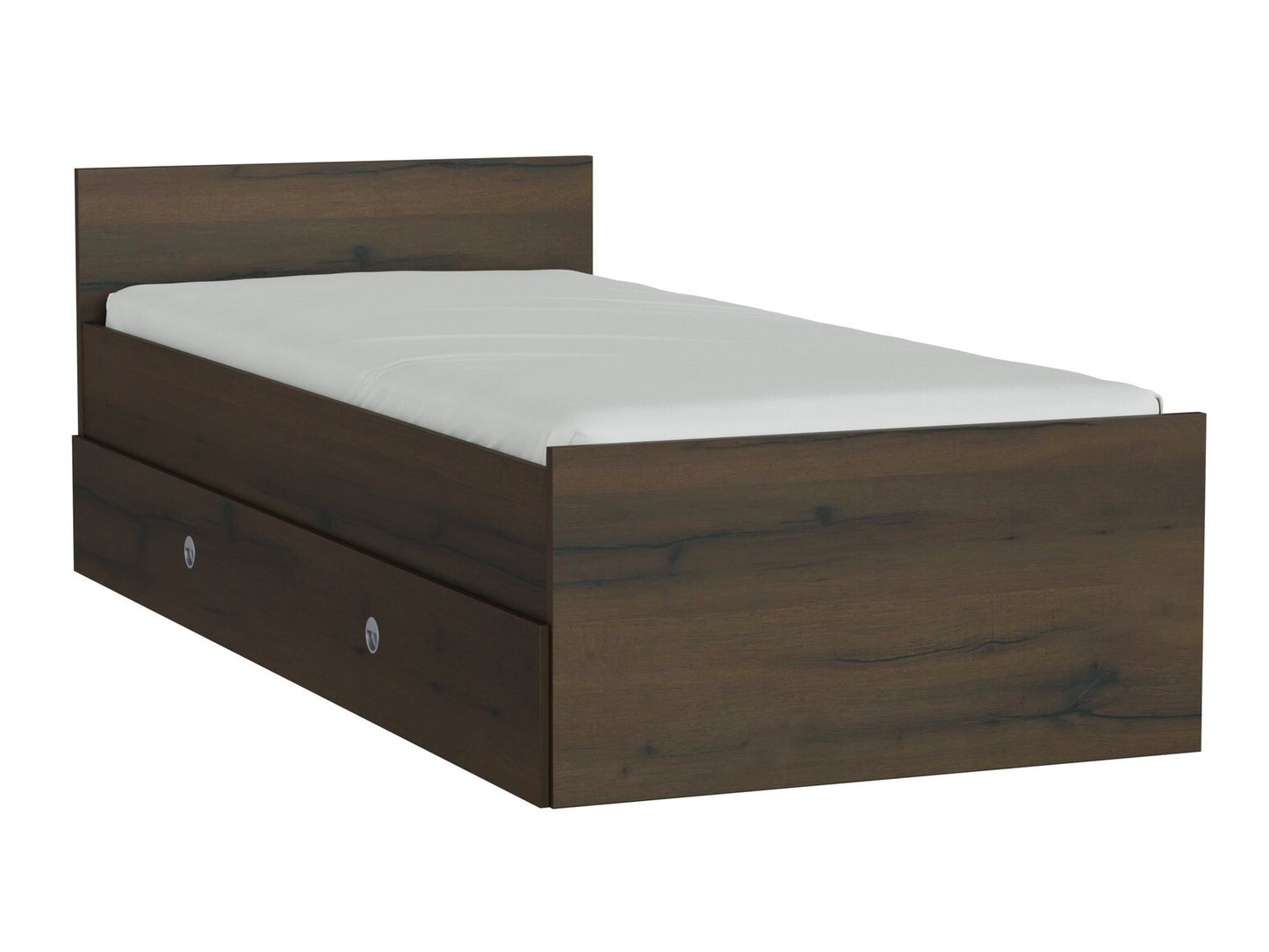Lova Nepo Plus LOZ/90 / 120, Spalva: Tamsus ąžuolas, Miegamoji dalis: 90 x 200 cm, Patalynės dėžė: Yra Tamsus ąžuolas