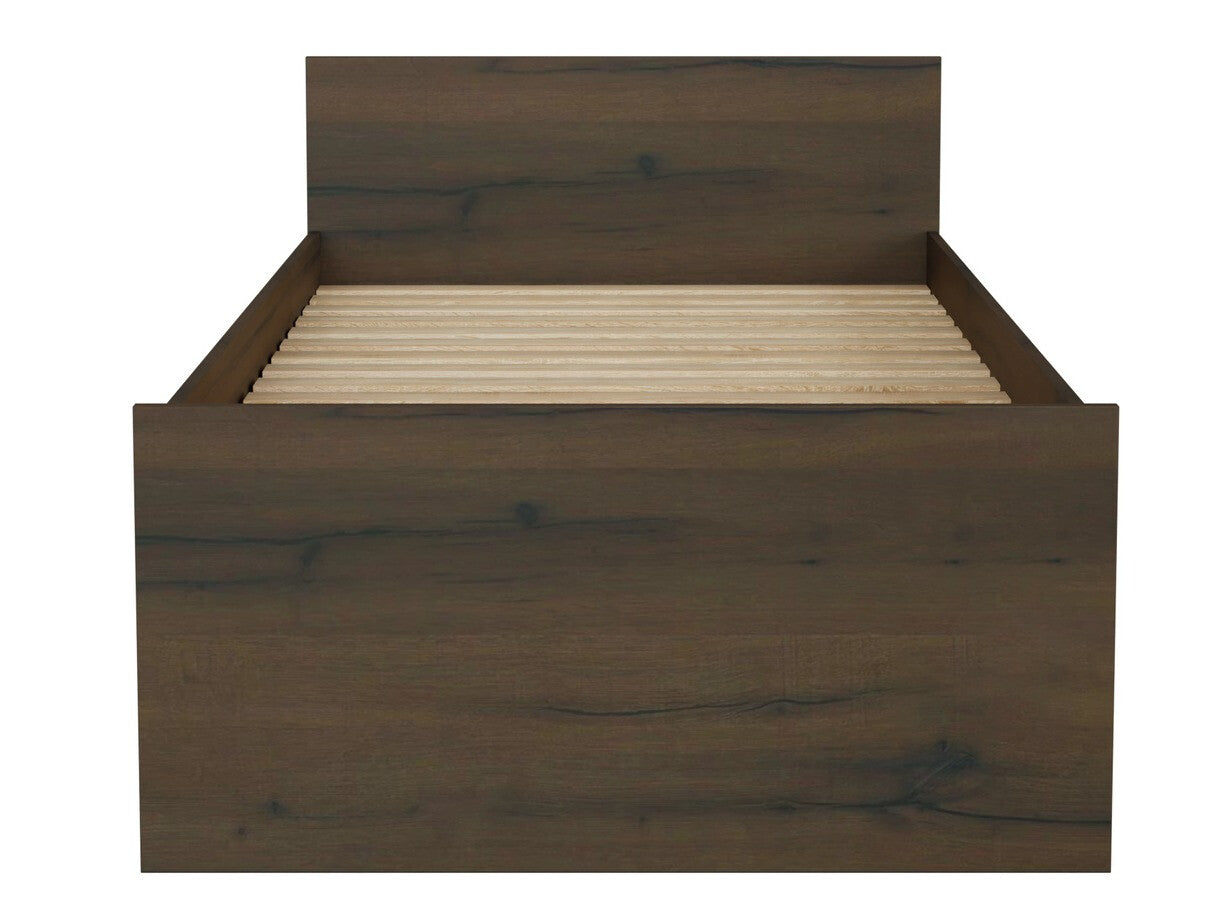 Lova Nepo Plus LOZ/90 / 120, Spalva: Tamsus ąžuolas, Miegamoji dalis: 90 x 200 cm, Patalynės dėžė: Yra Tamsus ąžuolas