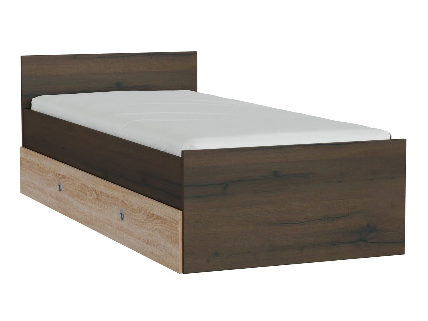 Lova Nepo Plus LOZ/90 / 120, Spalva: Tamsus ąžuolas, Miegamoji dalis: 90 x 200 cm, Patalynės dėžė: Yra Sonomos ąžuolas
