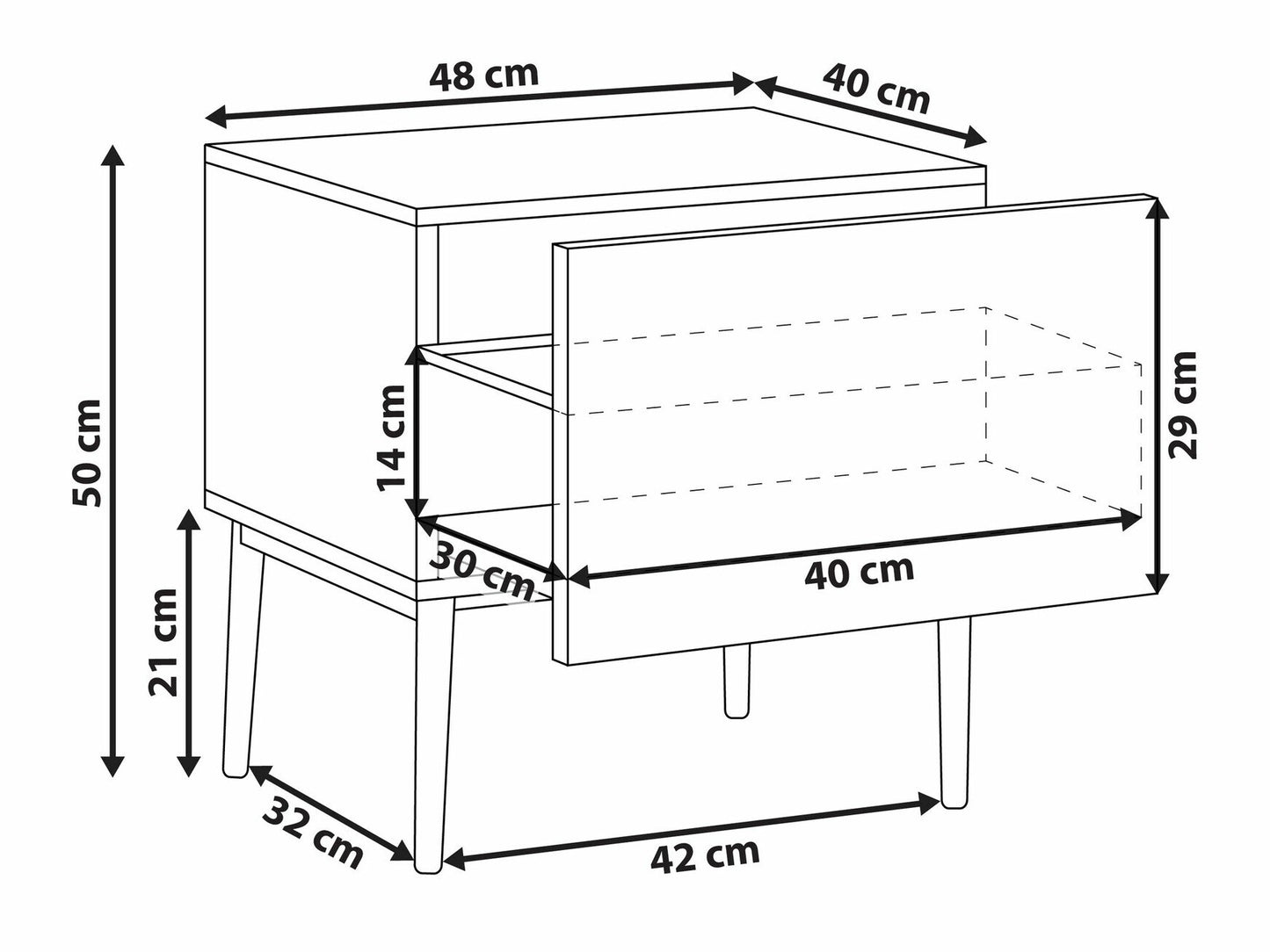 Naktinis staliukas Lovoside Stalas BLYTHE Natural Uosis Medis 600914 (Ruda)