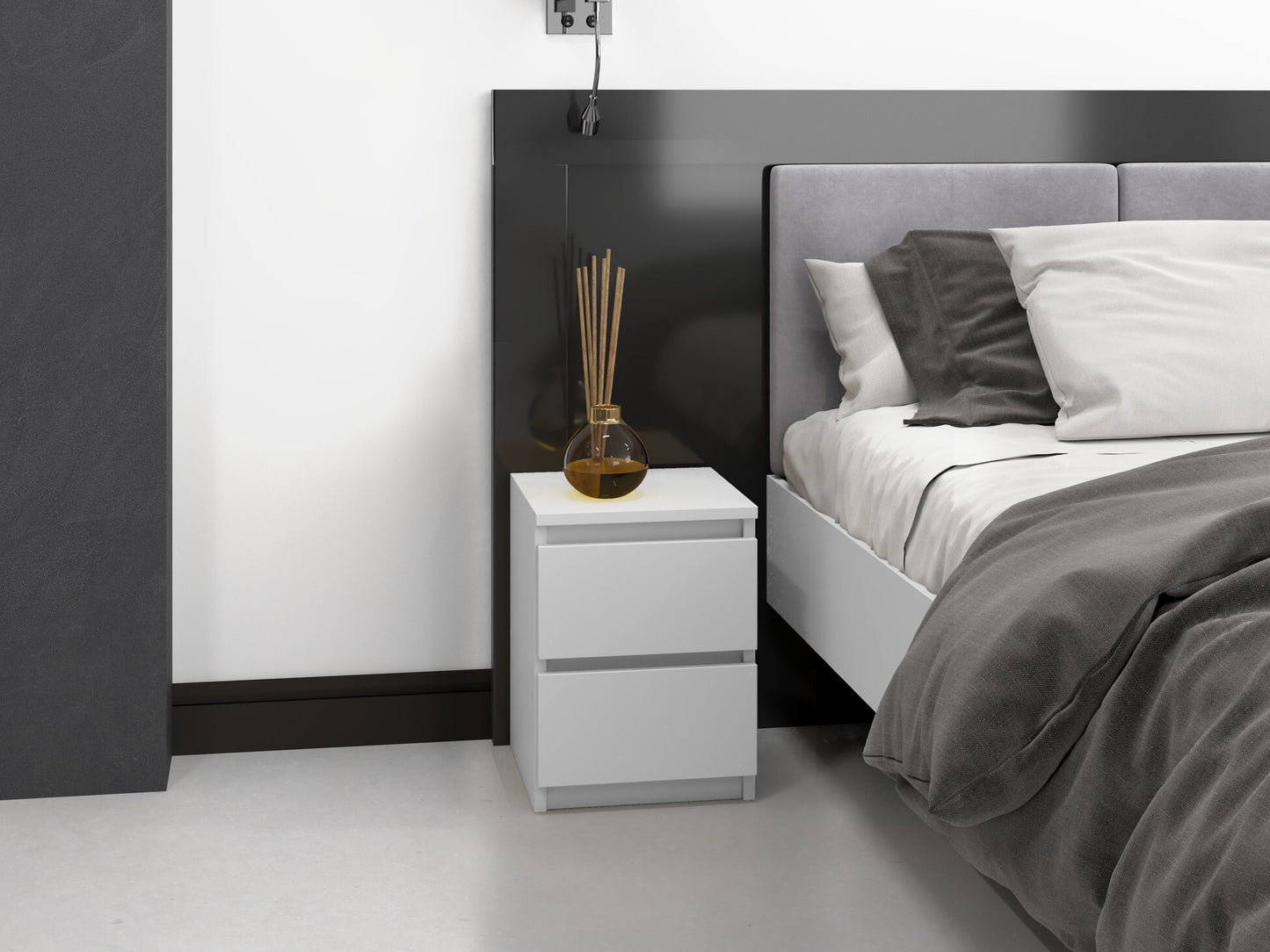 Naktinis staliukas Szafka necna Malwa M2 M-MP-SN-MAL-M2/X2-BIA (Balta)