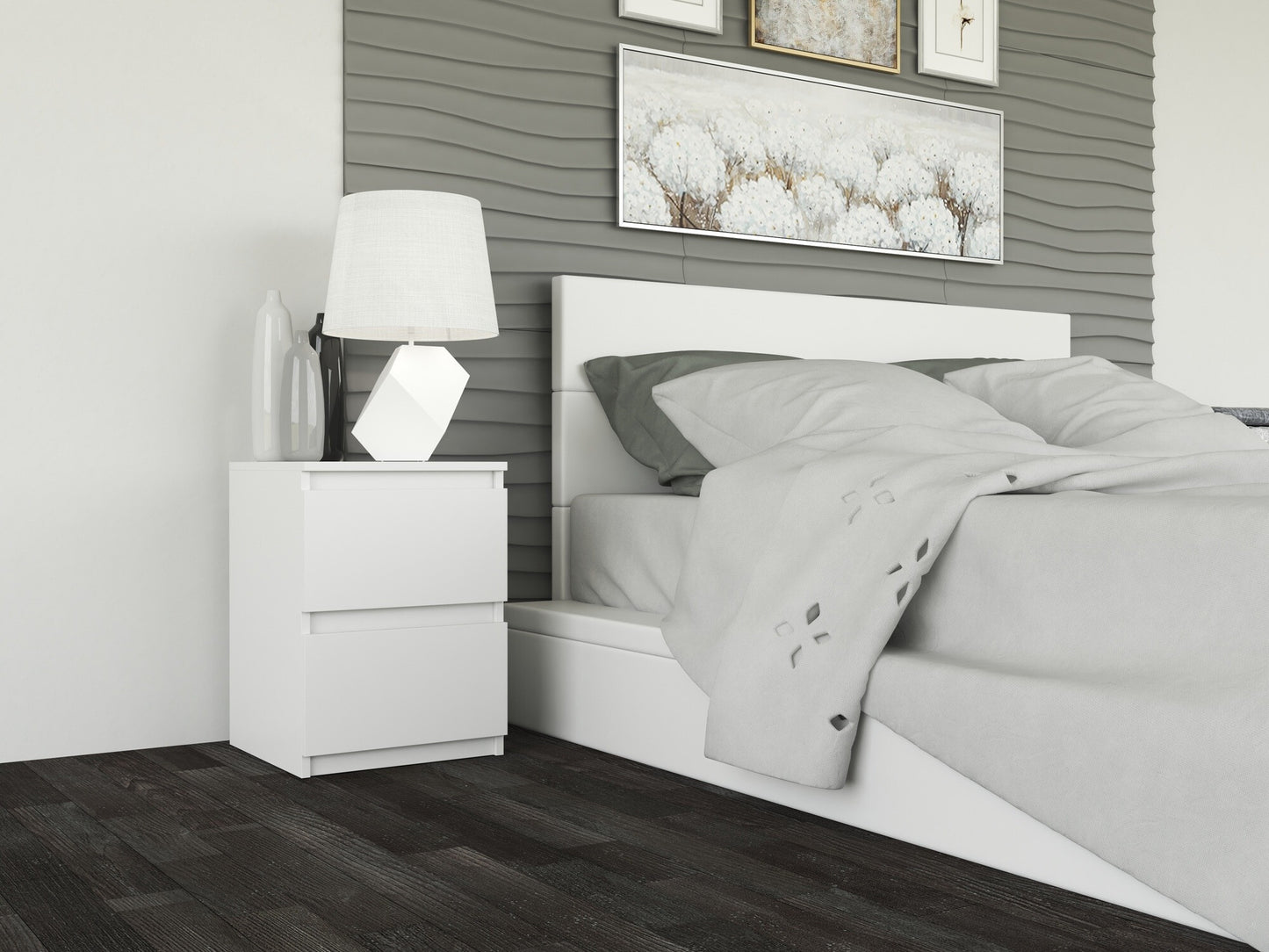 Naktinis staliukas Szafka necna Malwa M2 M-MP-SN-MAL-M2/X2-BIA (Balta)