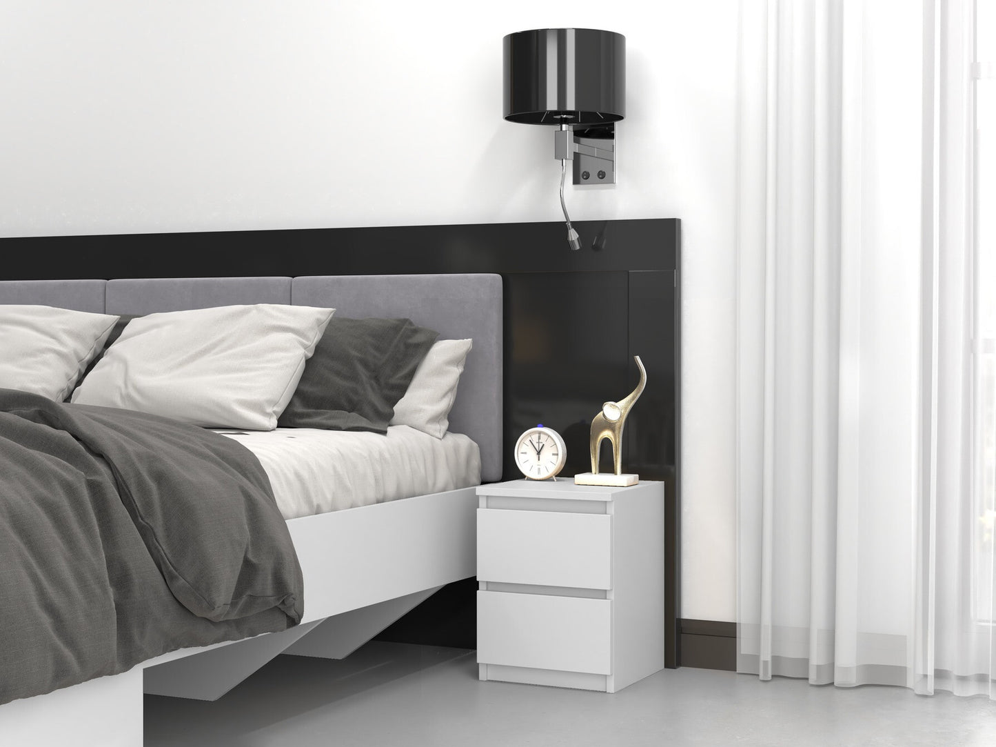 Naktinis staliukas Szafka necna Malwa M2 M-MP-SN-MAL-M2/X2-BIA (Balta)
