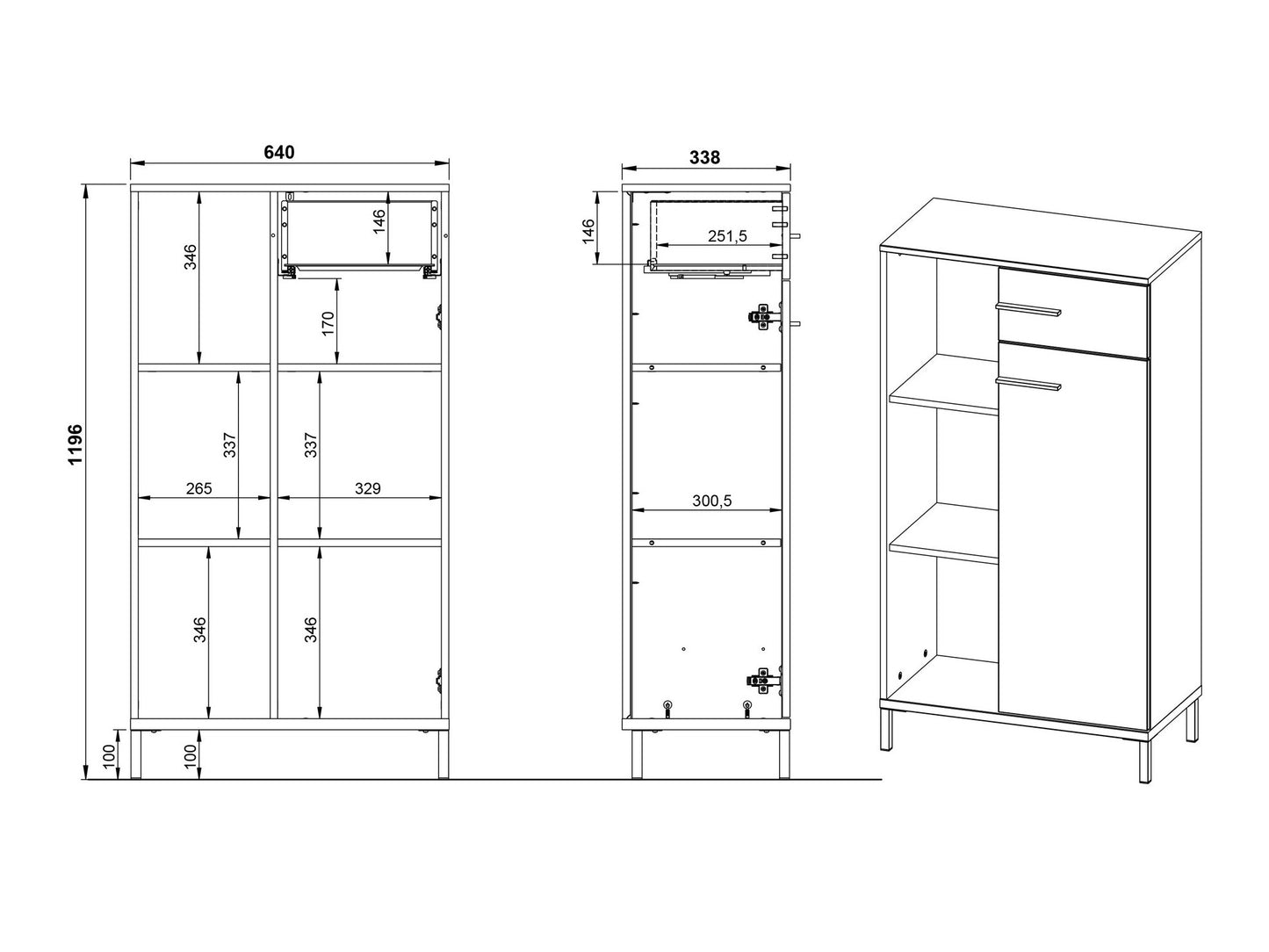 Biuro komplektas GW-ROVIGO Office-Komplektas 3 9895 GW-ROVIGO 9895-630 (Kašmyras)