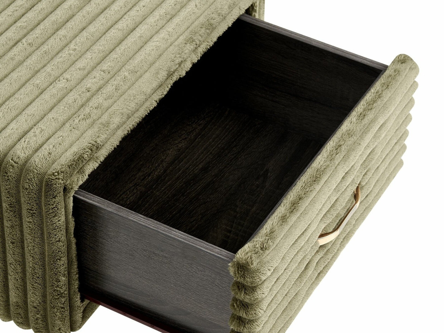 Naktinis staliukas 1 Stalčius Lovoside Stalas FLAYAT Corduroy Žalia 599757 (Žalia)