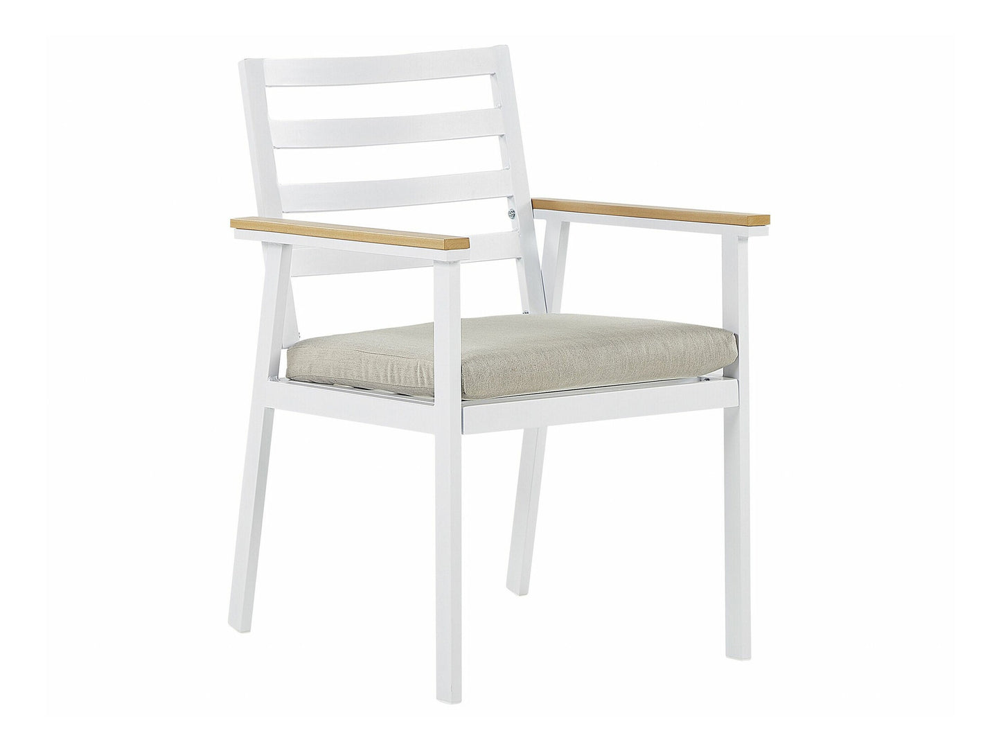 Stalo ir kėdžių komplektas Garden Dining Komplektas 4 Seater CAVOLI with Cushions Metalas Beige 306819 Paminkštinimo spalva: Beige