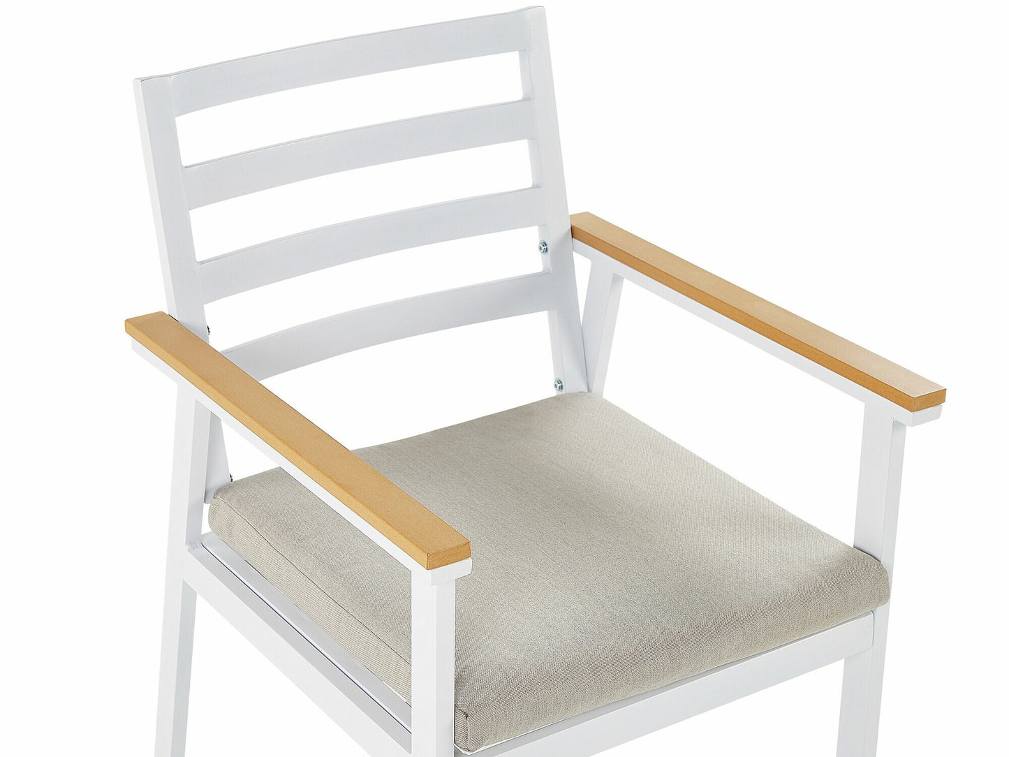 Stalo ir kėdžių komplektas Garden Dining Komplektas 4 Seater CAVOLI with Cushions Metalas Beige 306819 Paminkštinimo spalva: Beige