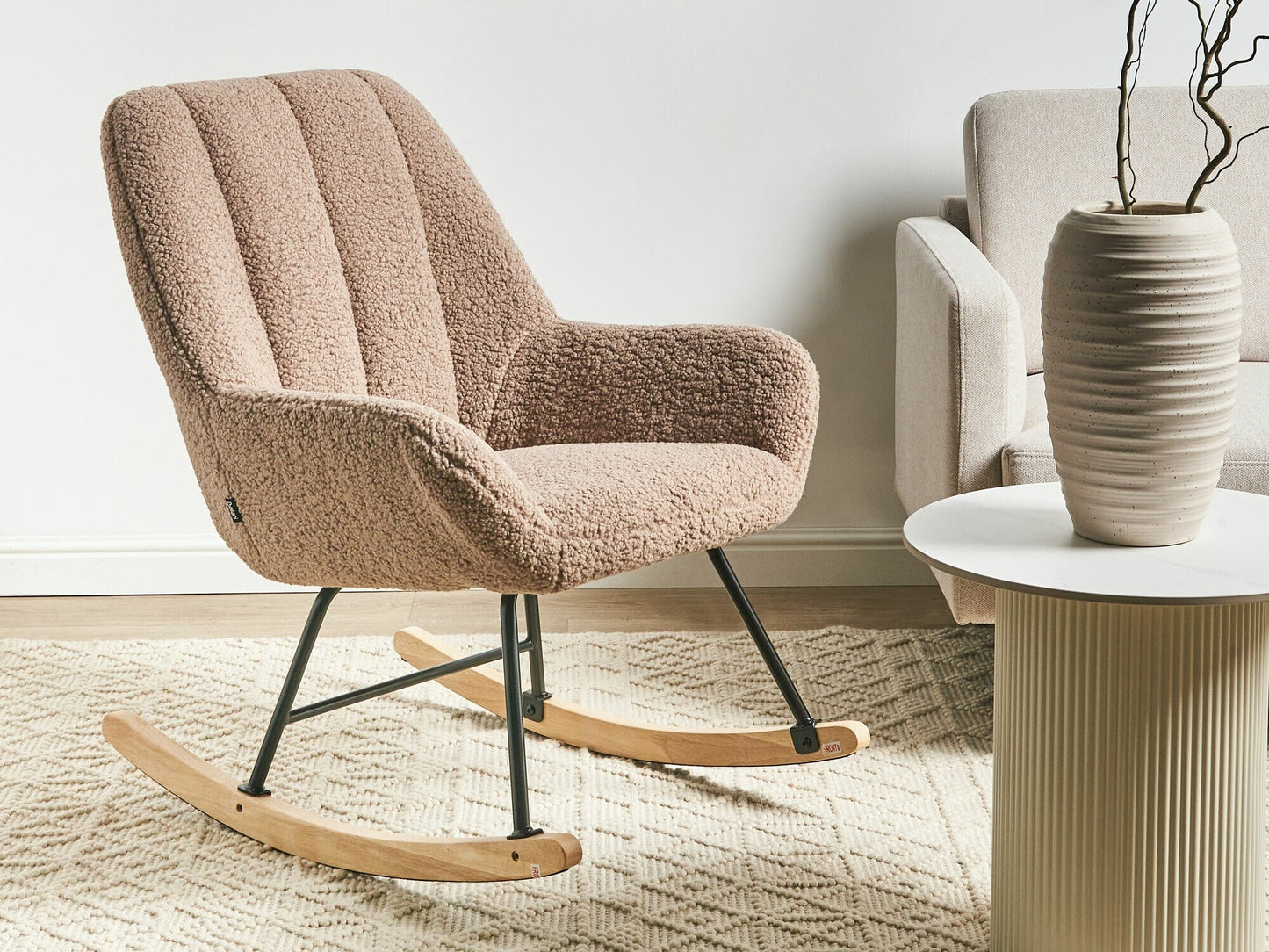 Supama kėdė Rocking Kėdė KINNO Boucle Beige 607855 (Beige)