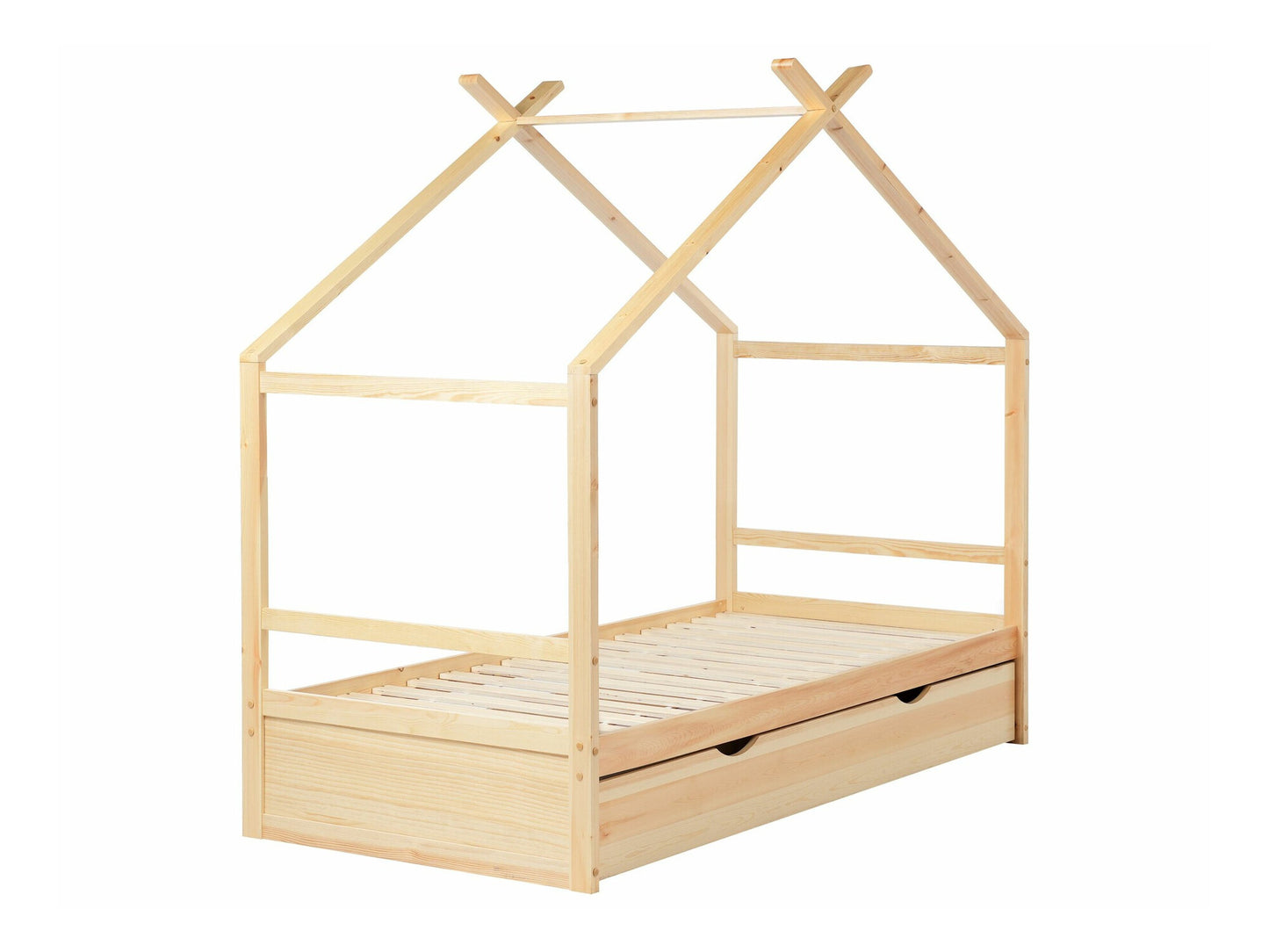 Lova Kids Lova Pušis Medis ORGEVAL 90 x 200 cm (EU Viengulės) with Storage Šviesi Ruda 594947 (Šviesus medis)
