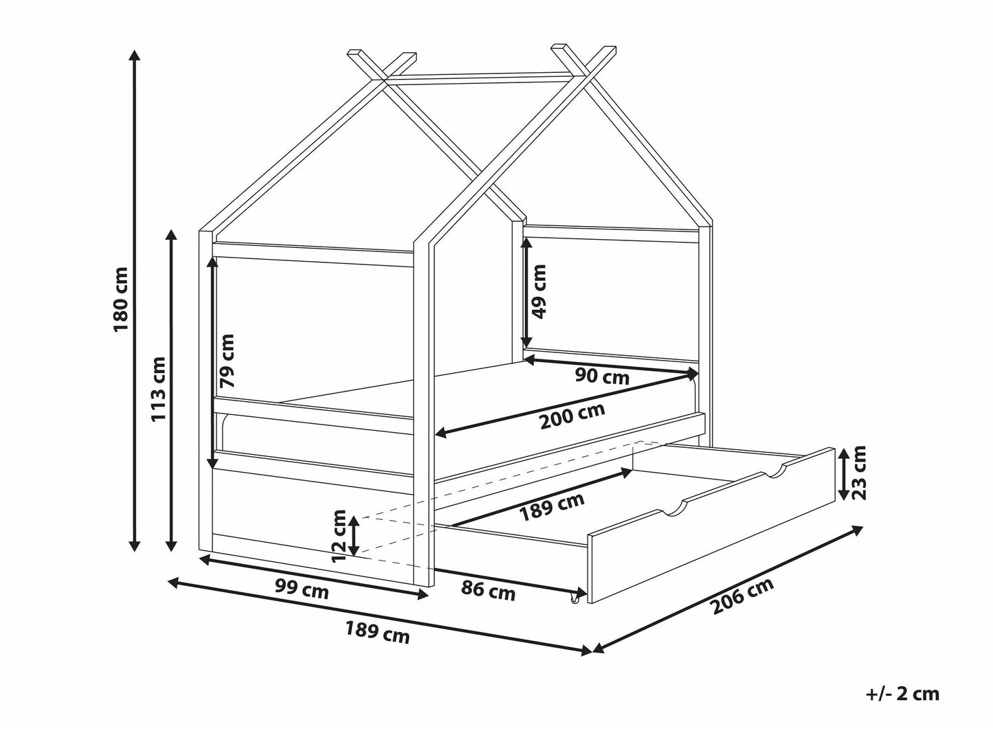 Lova Kids Lova Pušis Medis ORGEVAL 90 x 200 cm (EU Viengulės) with Storage Šviesi Ruda 594947 (Šviesus medis)